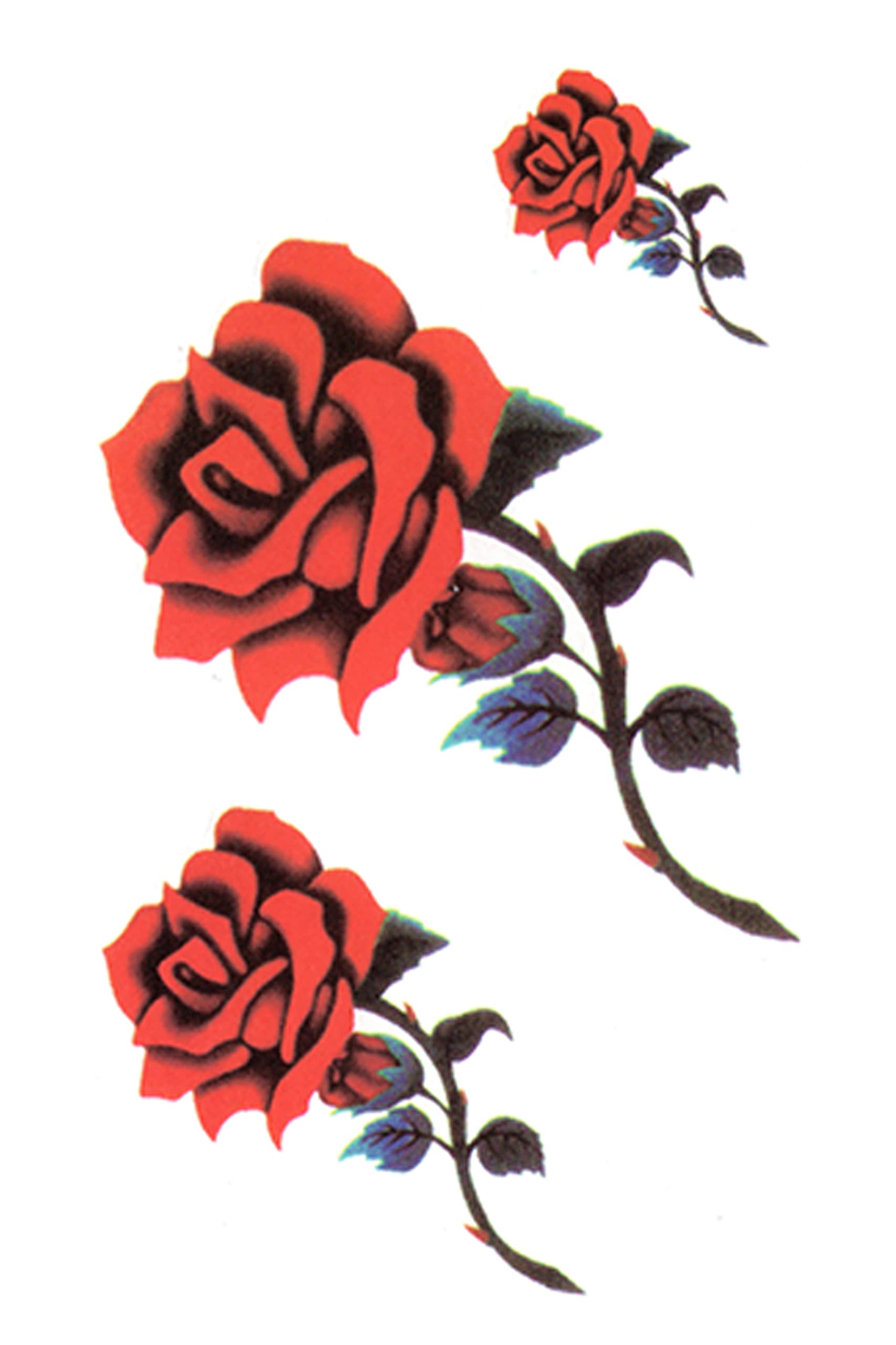 Waterproof Temporary Tattoo Stickers for Men & Women - 3D Realistic Flowers, Butterflies, Stars, Angels, Wolves & Armband Designs (60mmX105mm) | Perfect for Parties, Costumes & Body Art