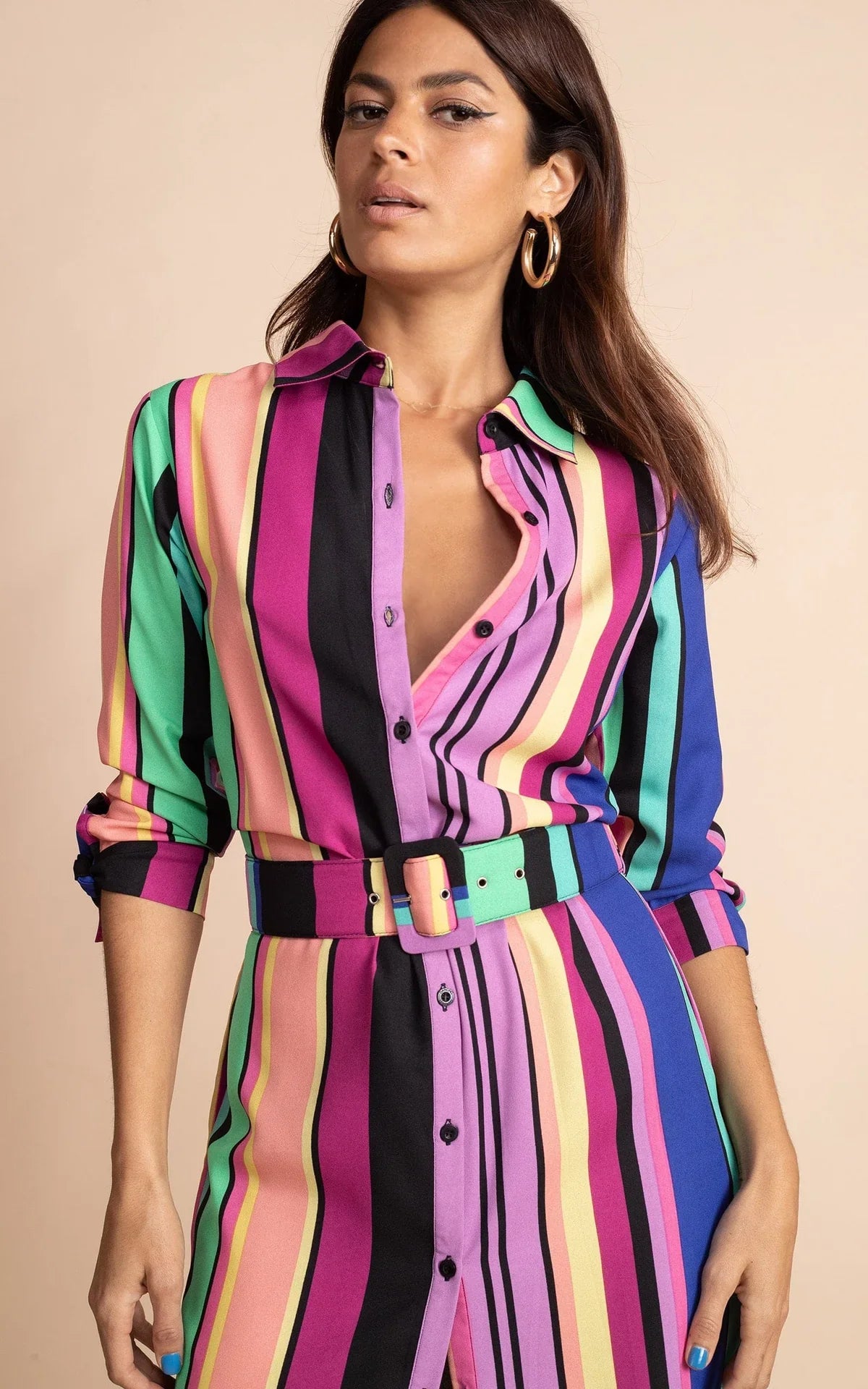 Alva Striped Dress for Women | Multi-Color Summer Casual Dress | Perfect for Beach, Vacation & Everyday Wear