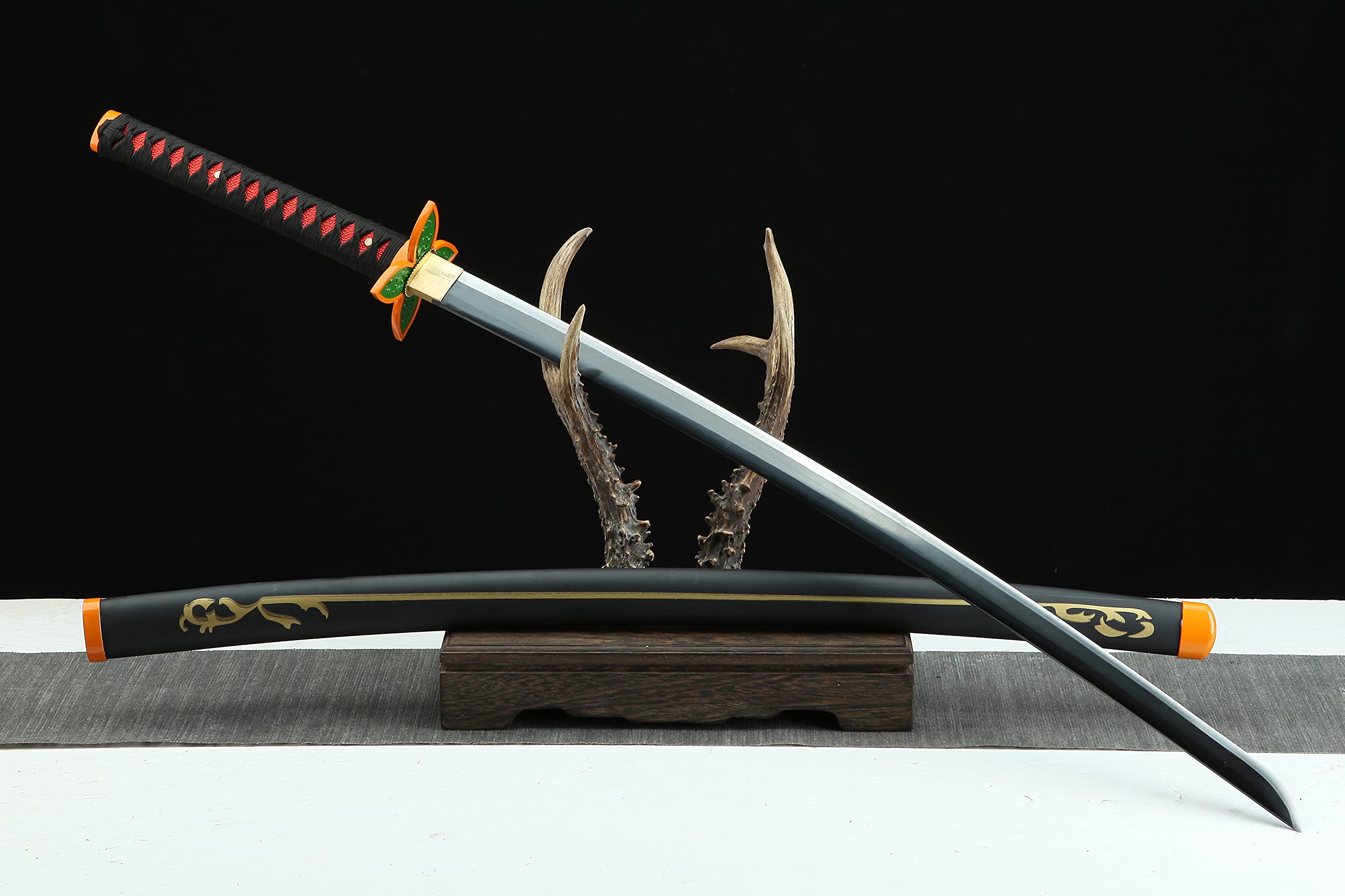 Demon Slayer Sword - Kimetsu no Yaiba Japanese Anime Cosplay Replica (Kamado Tanjirou/Kochou Shinobu) - High Carbon Steel Blade for Collectors & Cosplay Events | Perfect for Anime Conventions, Halloween Costumes & Display