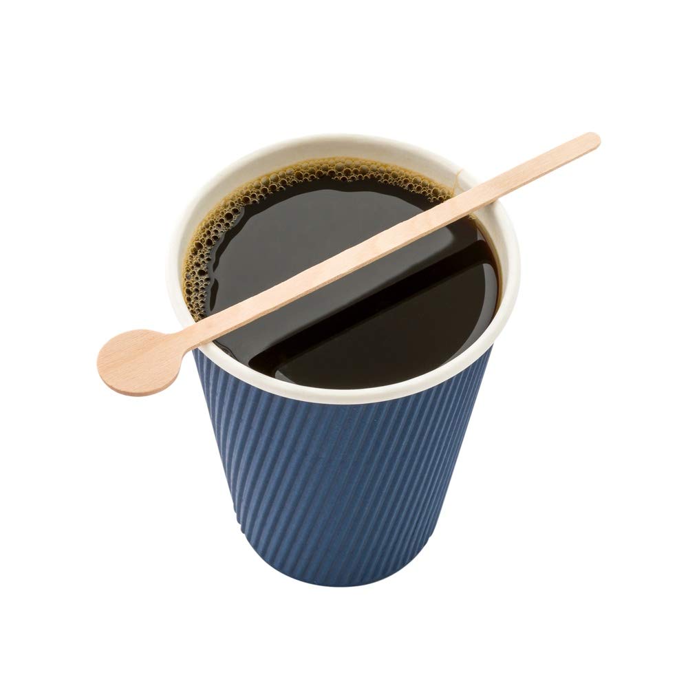 1000-Pack 6 Inch Disposable Wooden Coffee Stirrers - Round Flat Top Stirring Sticks for Hot & Cold Drinks, Coffee, Tea, Cocktails | Perfect for Restaurants, Cafes, Bars & Home Use
