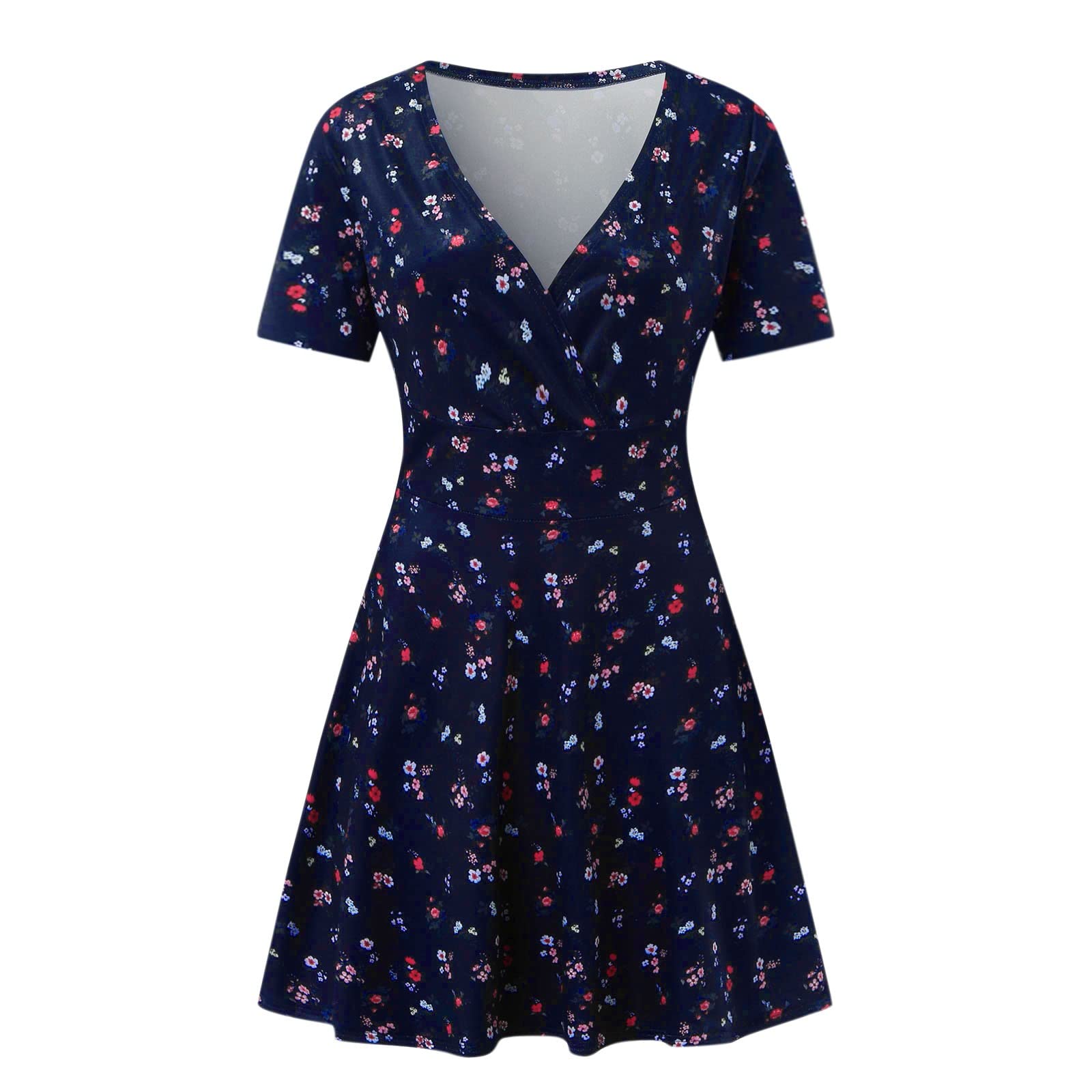 Elegant V-Neck Short Sleeve Women's Dress - Retro Party Club Dress for Summer | Perfect for Cocktail Parties, Date Nights & Special Occasions