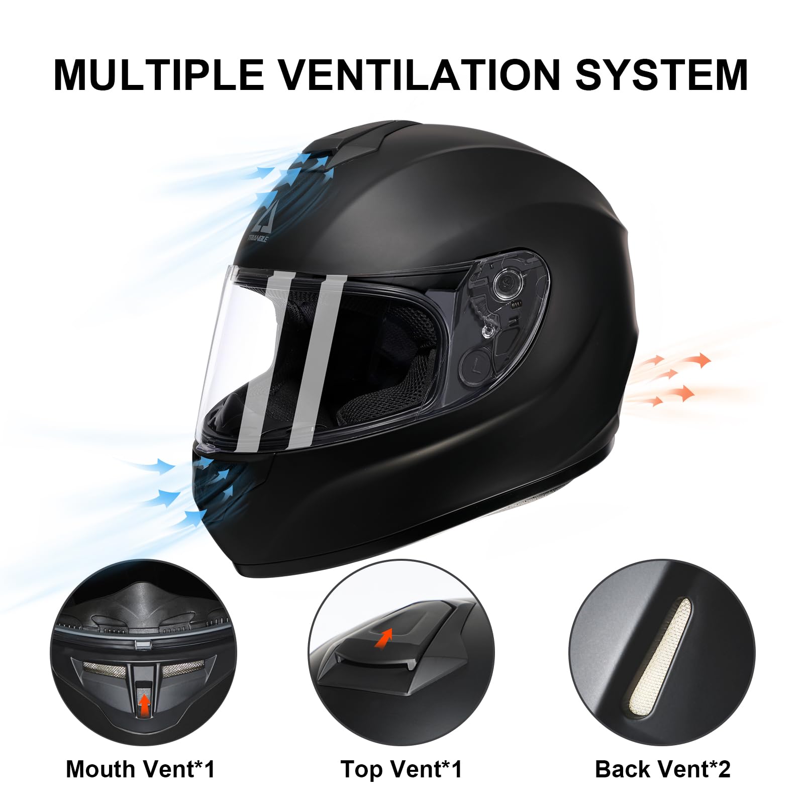Dot Approved Full Face Motorcycle Helmet for Men & Women with Tinted Visor - Road & Racing Safety
