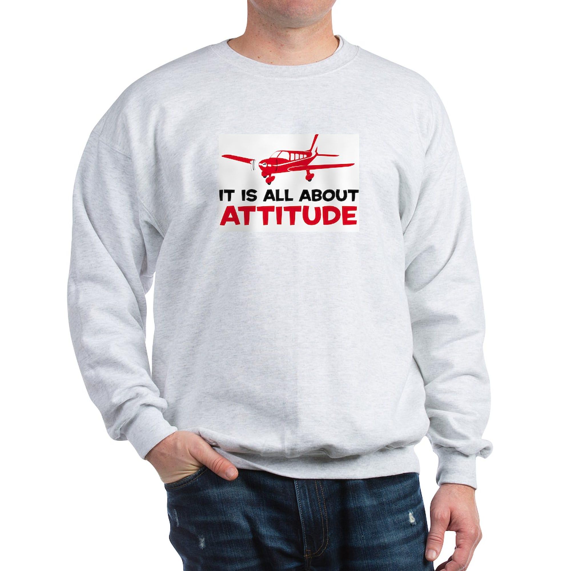 Attitude A Sweatshirt - Classic Crew Neck Lightweight Pullover for Women & Men | Casual Wear, Lounge Outfit, Street Style Fashion | Perfect for Coffee Shops, Weekend Errands & Relaxing at Home