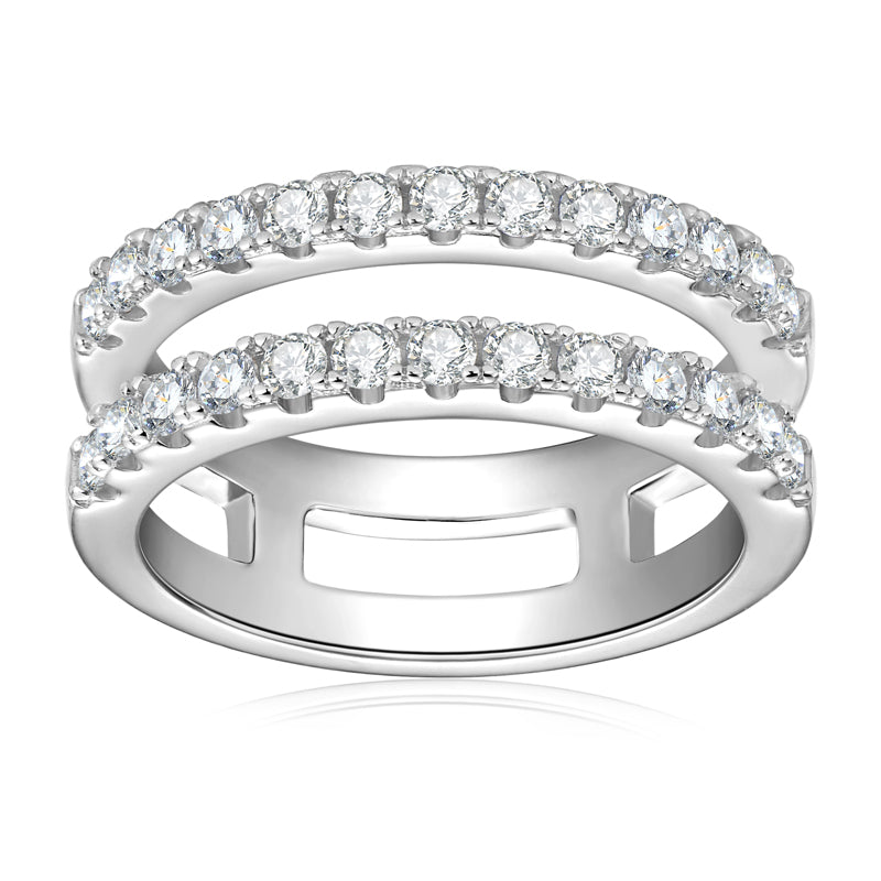 Shining Duo Premium Moissanite Wedding Ring - Elegant & Durable Engagement Band for Women - Perfect for Proposals, Anniversaries & Special Occasions