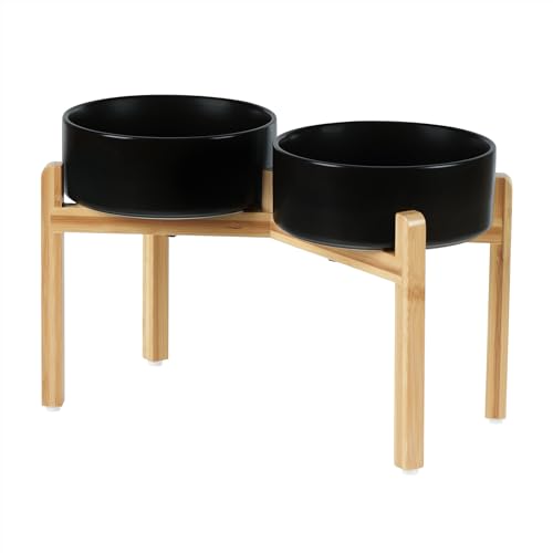 Double Bowls+ Stand - Black