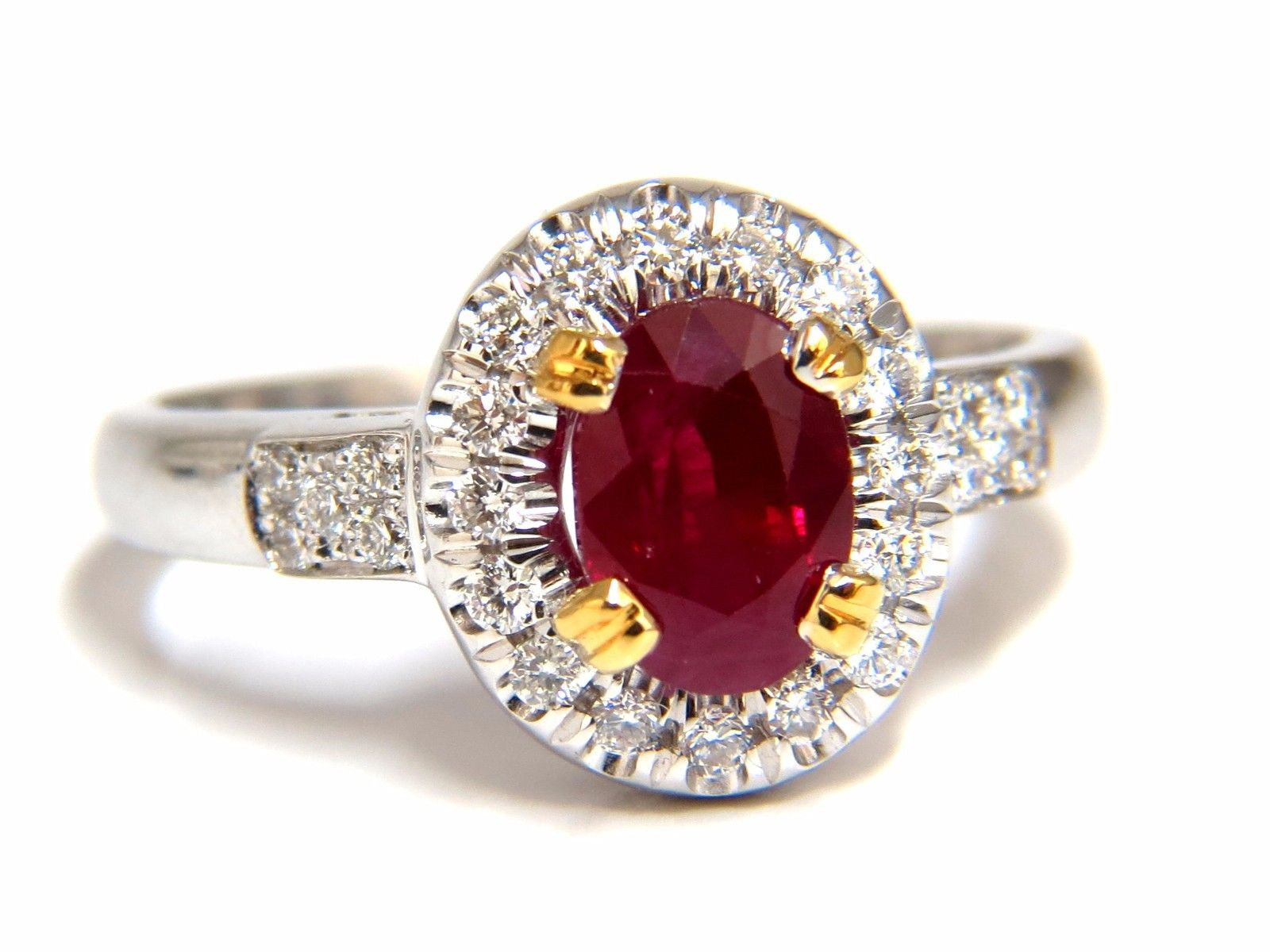 GIA Certified 1.95 Carat Natural Ruby and Diamond Ring in 18K Gold - Vivid Red Gemstone Engagement Ring for Women, Perfect for Weddings, Anniversaries, and Special Occasions