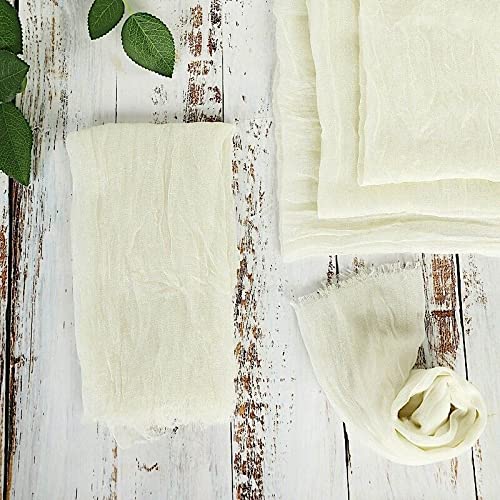 5 Pack Ivory Gauze Cheesecloth Cotton Dinner Napkins - Soft & Absorbent for Parties, Weddings, Picnics & Everyday Use - Elegant Table Decor for All Occasions (DFAO-1-Z2355)