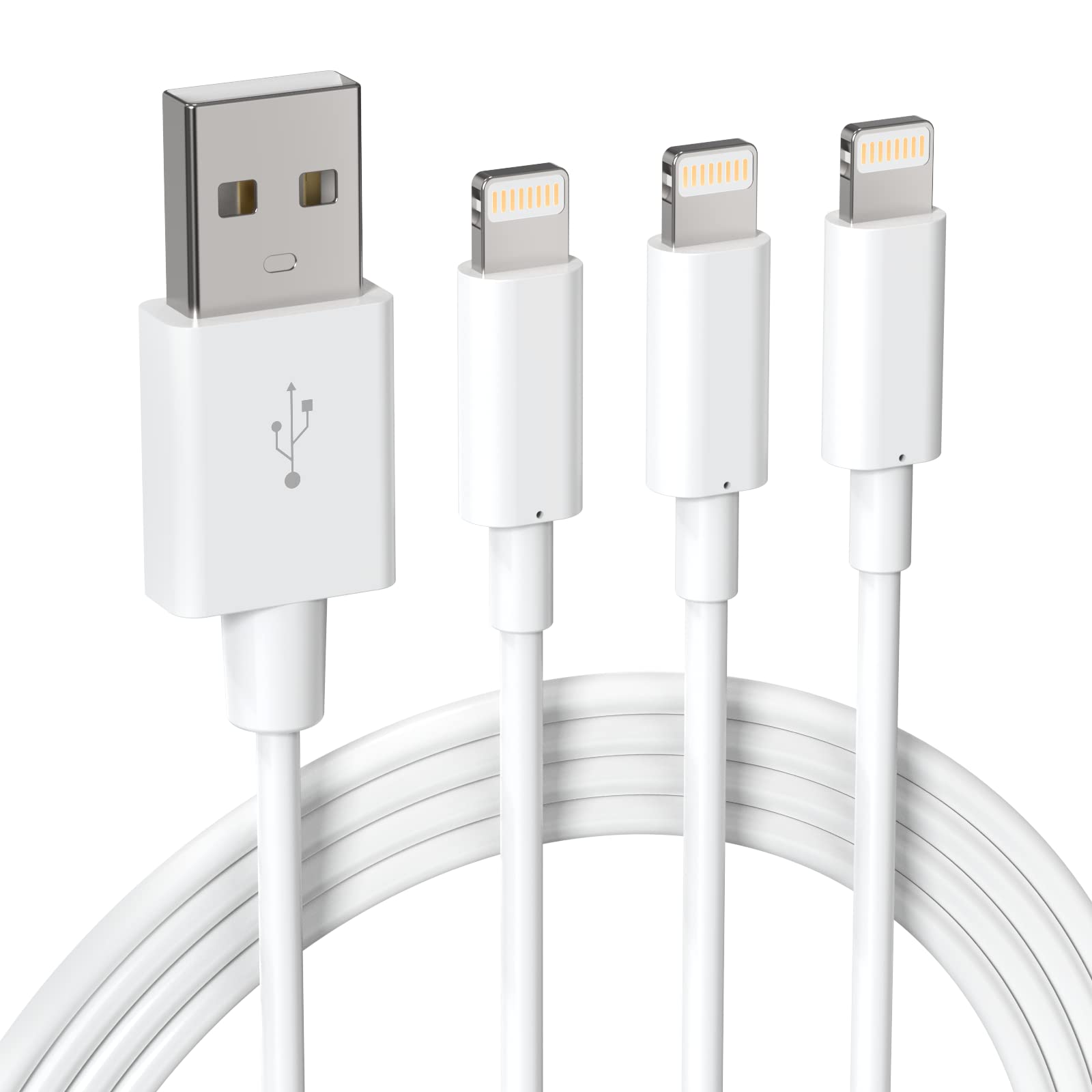 iLIKABLE 3-Pack 6ft MFi Certified Lightning Cable - Fast Charging USB to Lightning Cable for iPhone 15/14/13/12/11 Pro Max/XS/X/XR/8/7/6s/6/SE, iPad & AirPods - Durable Charging Cord for Home, Office & Travel