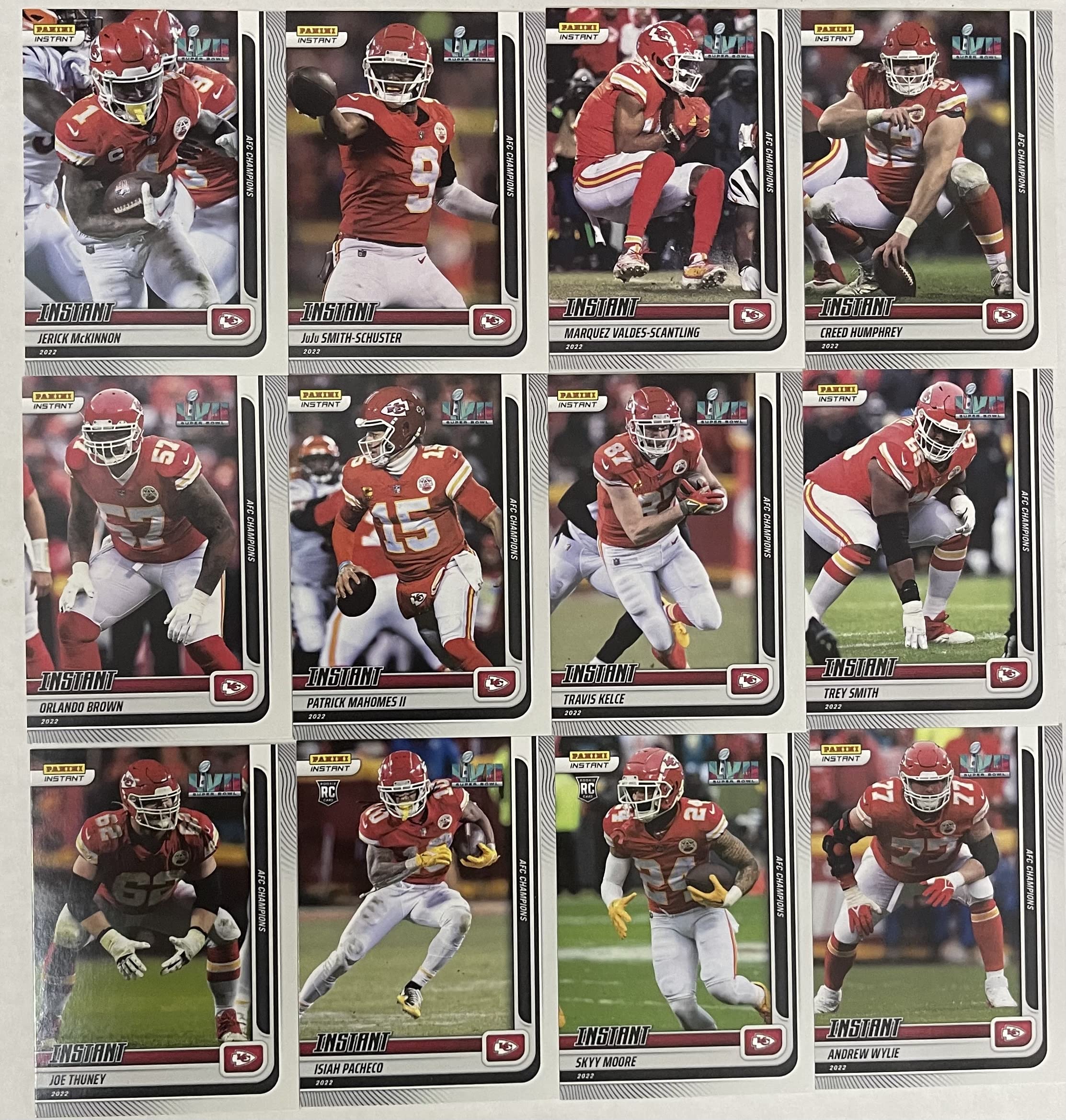 2022 Panini Instant AFC Champions Kansas City Chiefs Team Set - 24 Total Cards Including Patrick Mahomes, Travis Kelce & Stars - Limited Edition Football Trading Cards (Print Run: 423) - Perfect for Collectors, Fans & Sports Memorabilia Enthusiasts