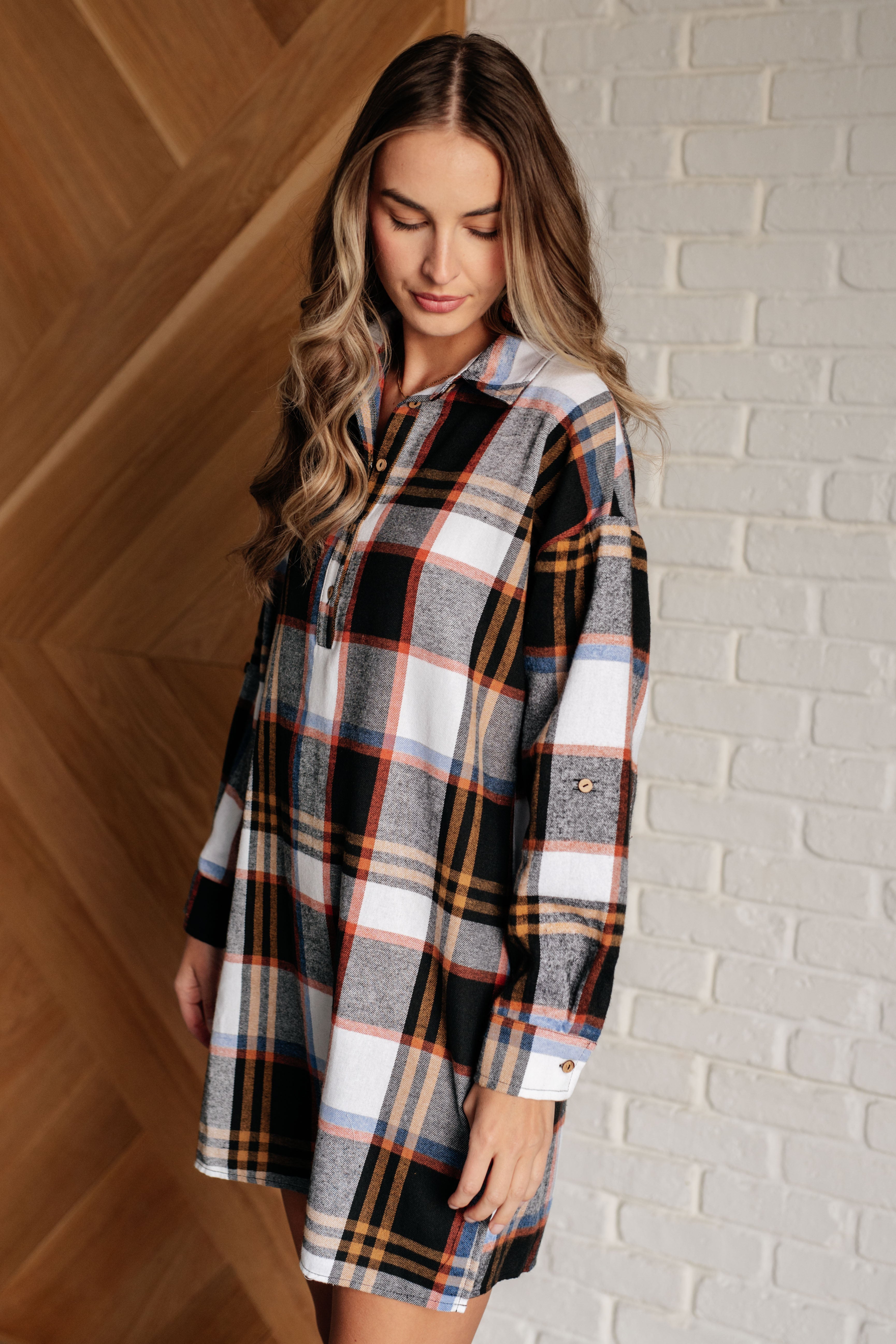 Stylish Plaid Shirt Dress for Women - Trendy Casual & Office Wear - Perfect for Fall Outfits, Date Nights and Layered Looks