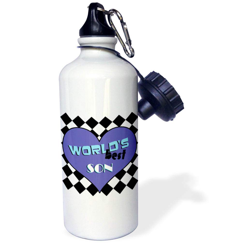 World's Best Son Sports Water Bottle - 21 oz Insulated Stainless Steel, White - Perfect for Gifts, Gym, Hiking & Outdoor Activities