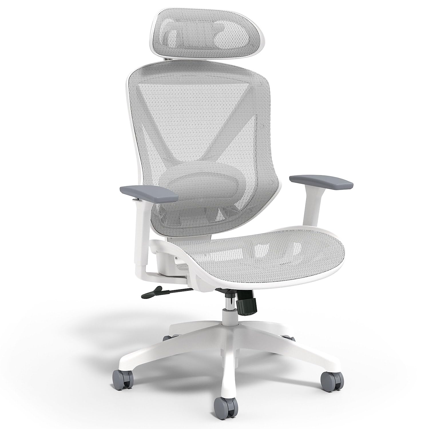 Union & Scale Flexfit Dexley Ergonomic Mesh Swivel Task Chair with Adjustable Lumbar Support - Gray Office Chair for Home & Workspace (UN61365) | Perfect for Long Hours of Computer Work, Gaming & Remote Office Setup