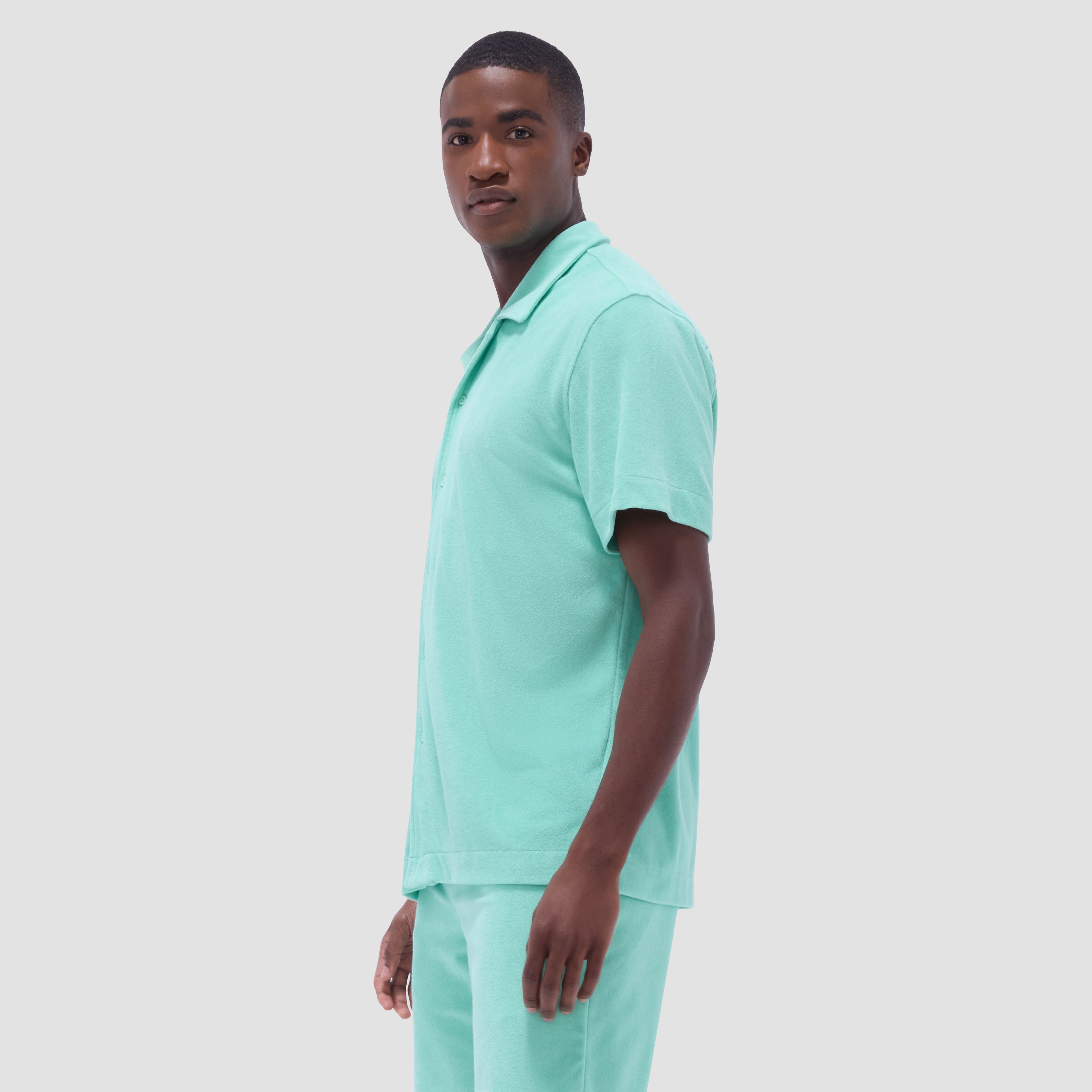 French Terry Camp Shirt for Men - Soft & Breathable Casual Button Down Shirt - Perfect for Outdoor Adventures, Travel & Everyday Wear