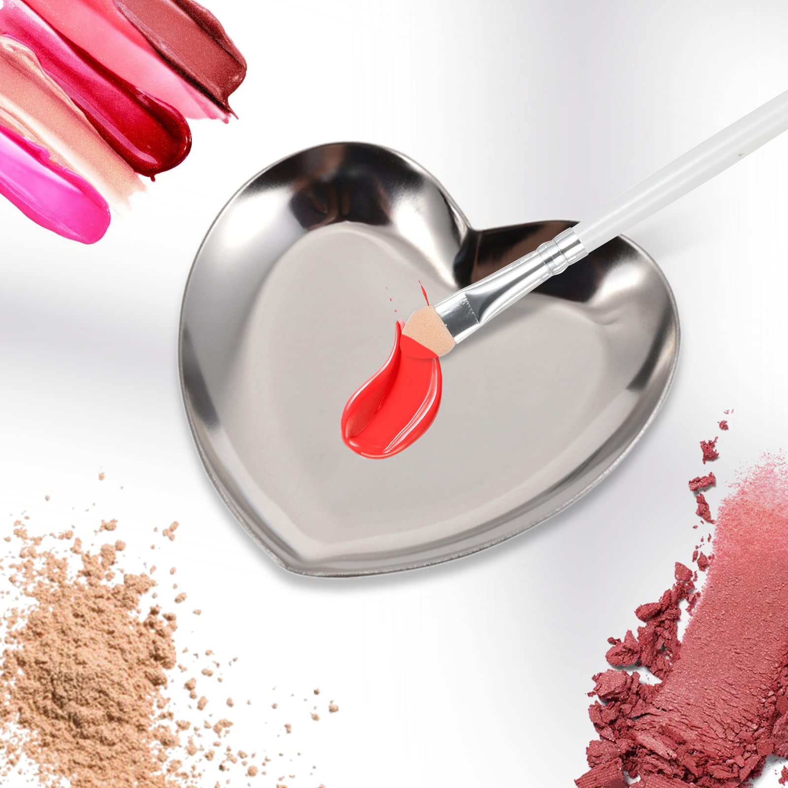 Heart-Shaped Empty Nail Art Palette - Professional Manicure Tool for Nail Tips Display & Polish Mixing | Perfect for Salon, Home DIY Nail Art & Beauty Professionals