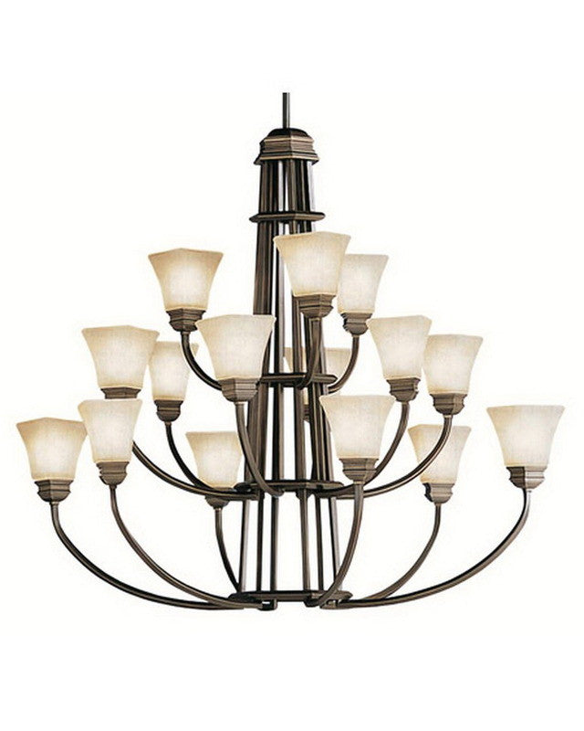 Kichler Lighting 1667 OLZ 15-Light Chandelier in Oiled Bronze Finish - Elegant Dining Room & Foyer Lighting Fixture for Home Decor