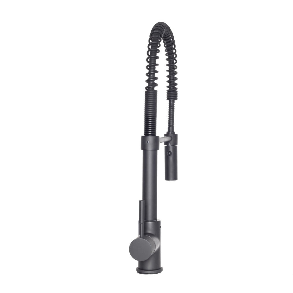 ZLINE Sierra Matte Black Pull Down Spring Single Handle Kitchen Faucet - Modern Sink Faucet for Home & Restaurant Use (SRA KF MB)