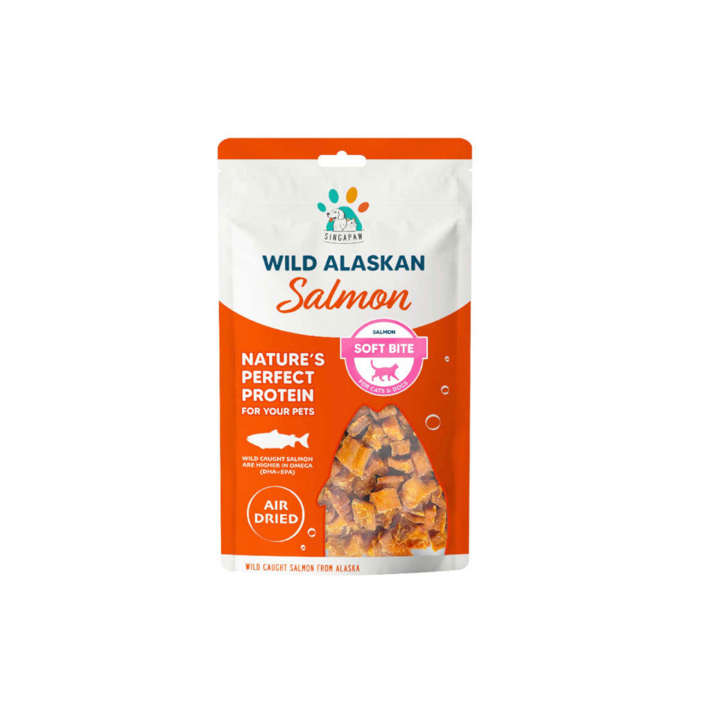 Premium Wild Alaskan Salmon Dog Treats - 70g Air-Dried Mini Sticks with Seaweed & Shrimp | Grain-Free, Healthy Snacks for Small & Medium Dogs | Training Rewards & Travel Treats
