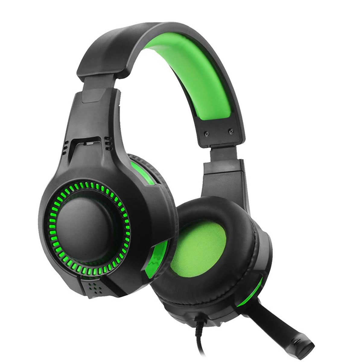 Feijia Professional Gaming Headset with Noise Cancelling Microphone - Comfortable Over-Ear Headphones with Breathable Earmuffs & RGB Lighting - Perfect for PC, PS4, Xbox Gaming at Home or Internet Cafes