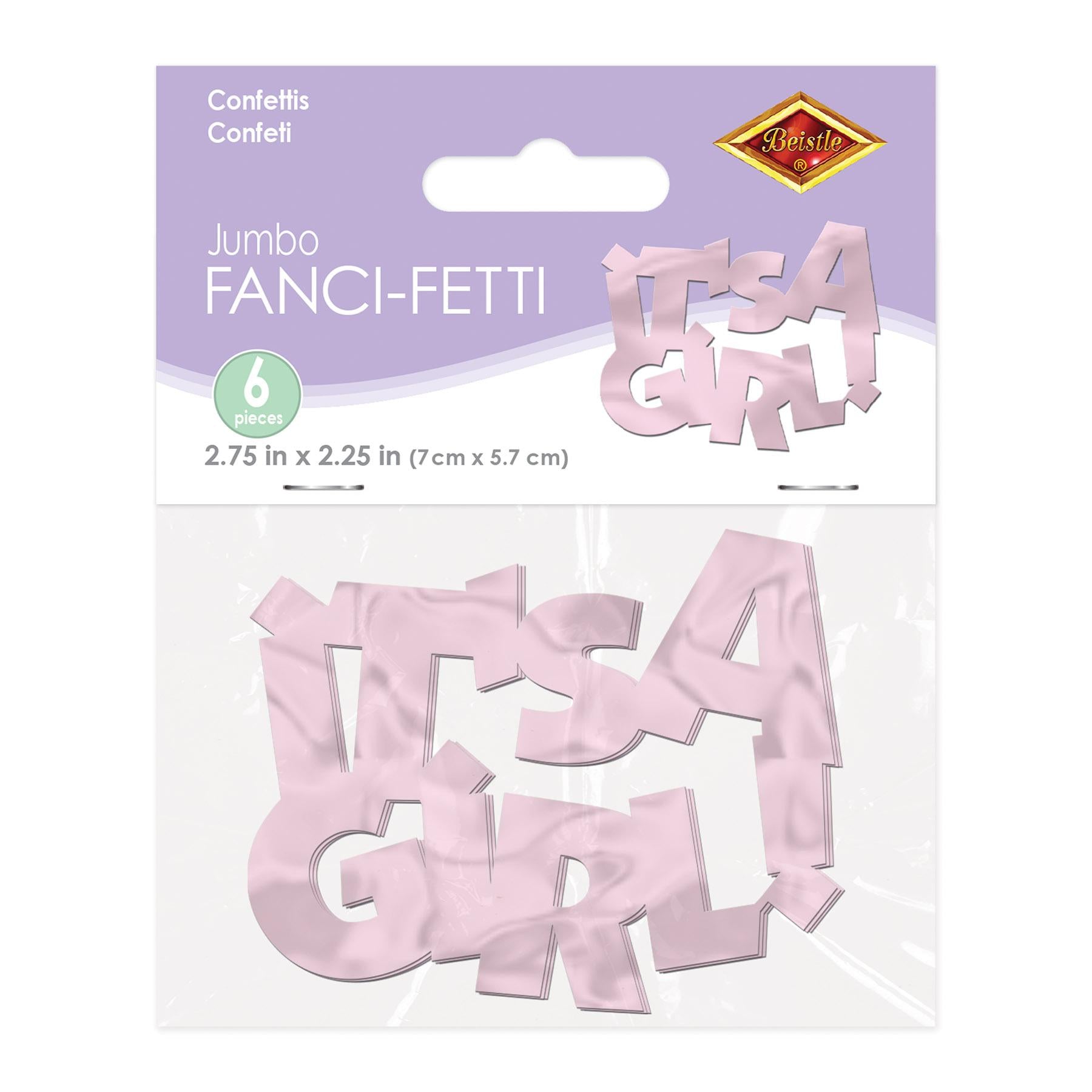 12 Pack Beistle Jumbo It's A Girl Confetti - Premium Baby Shower Decorations for Gender Reveal Parties & Celebrations