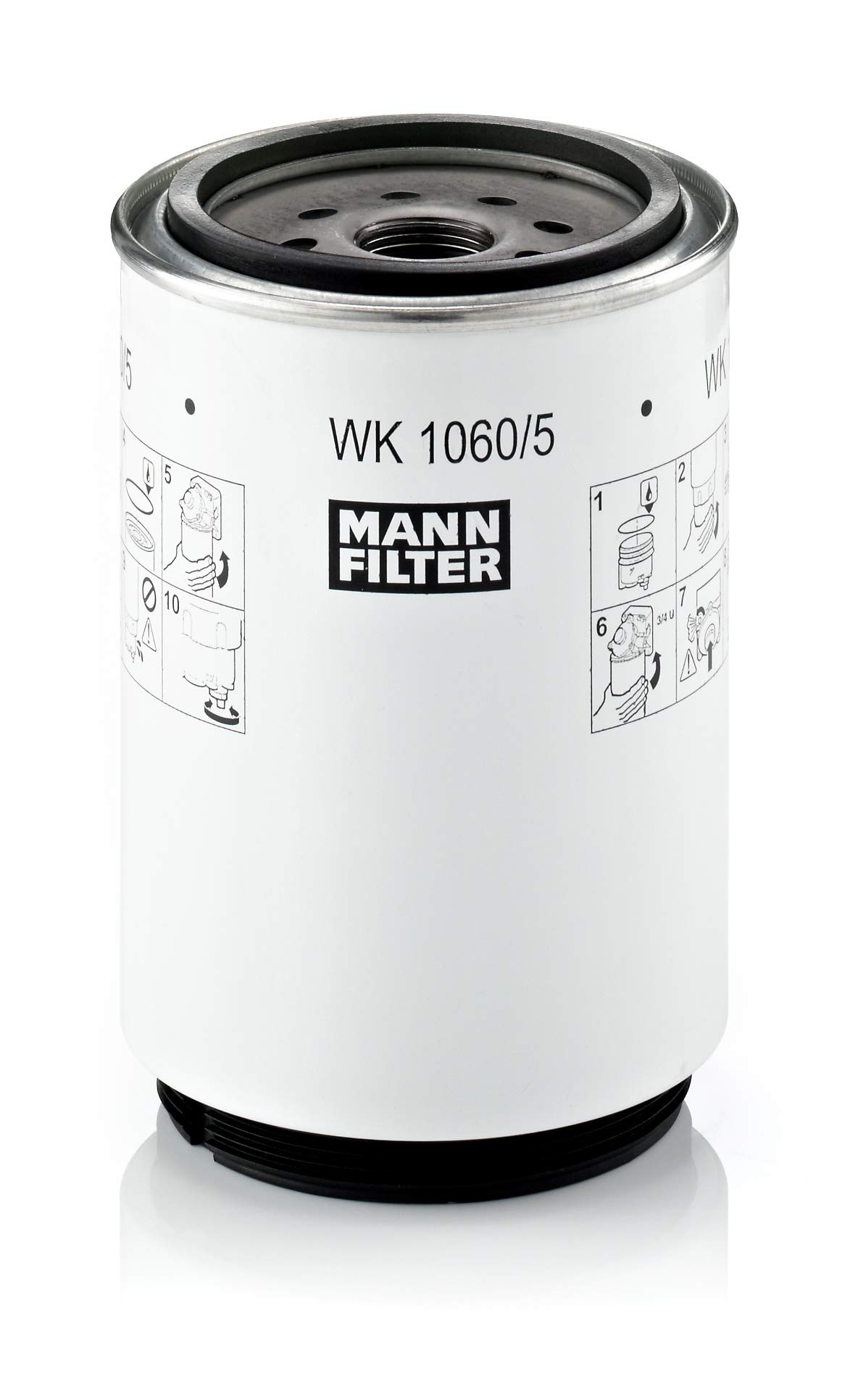 Mann Filter WK1060/5X Spin-On Fuel Filter Replacement for Diesel Engines - Compatible with Various Truck & Heavy Equipment Models - Perfect for Fleet Maintenance & Off-Road Vehicles