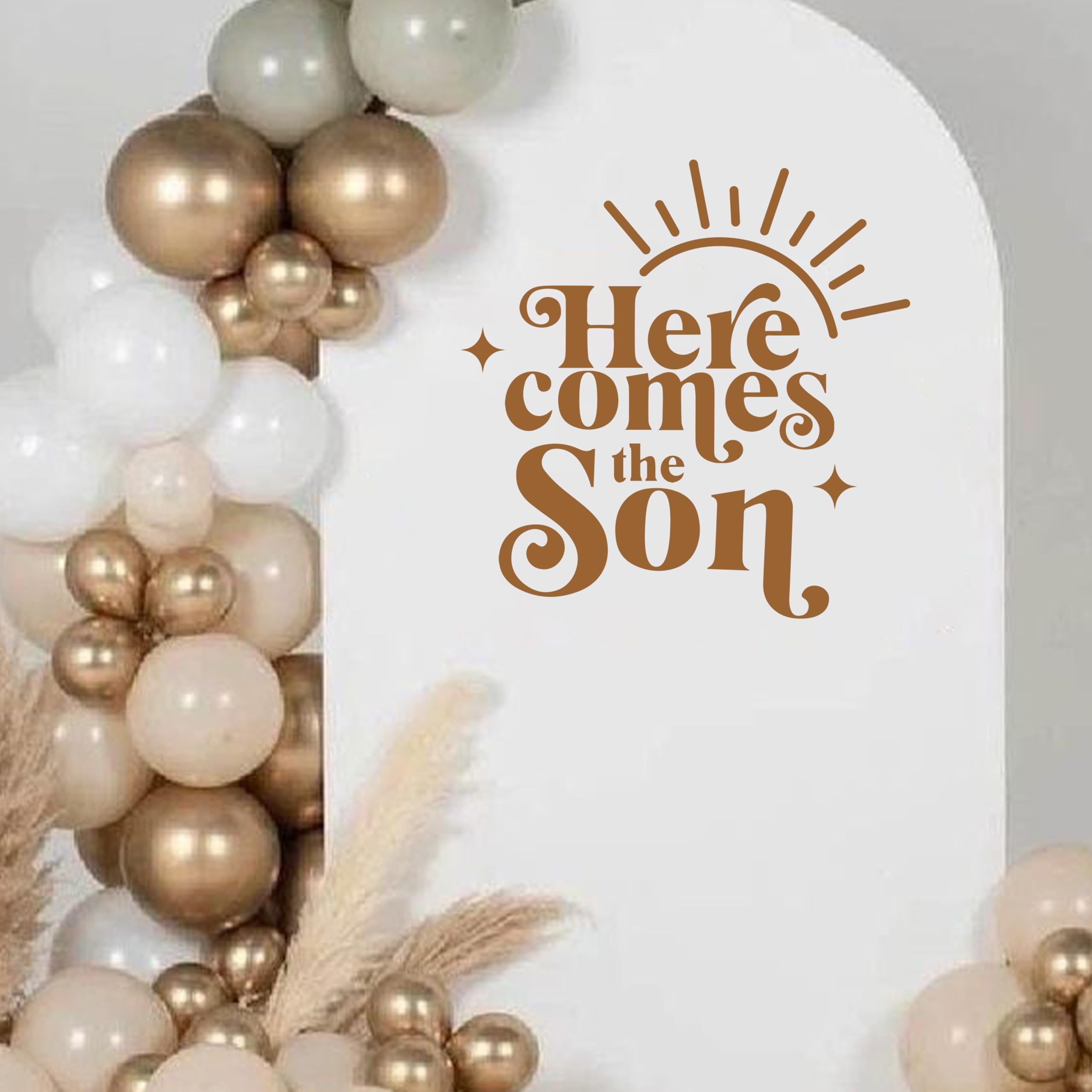 Here Comes The Son/Sun Baby Shower Wall Decor - Blue Boy Baby Shower Party Decorations, Newborn Photo Props, It's A Boy Banner for Nursery & Gender Reveal Celebrations - Perfect for Baby Showers, Birth Announcements, and First Birthday Parties