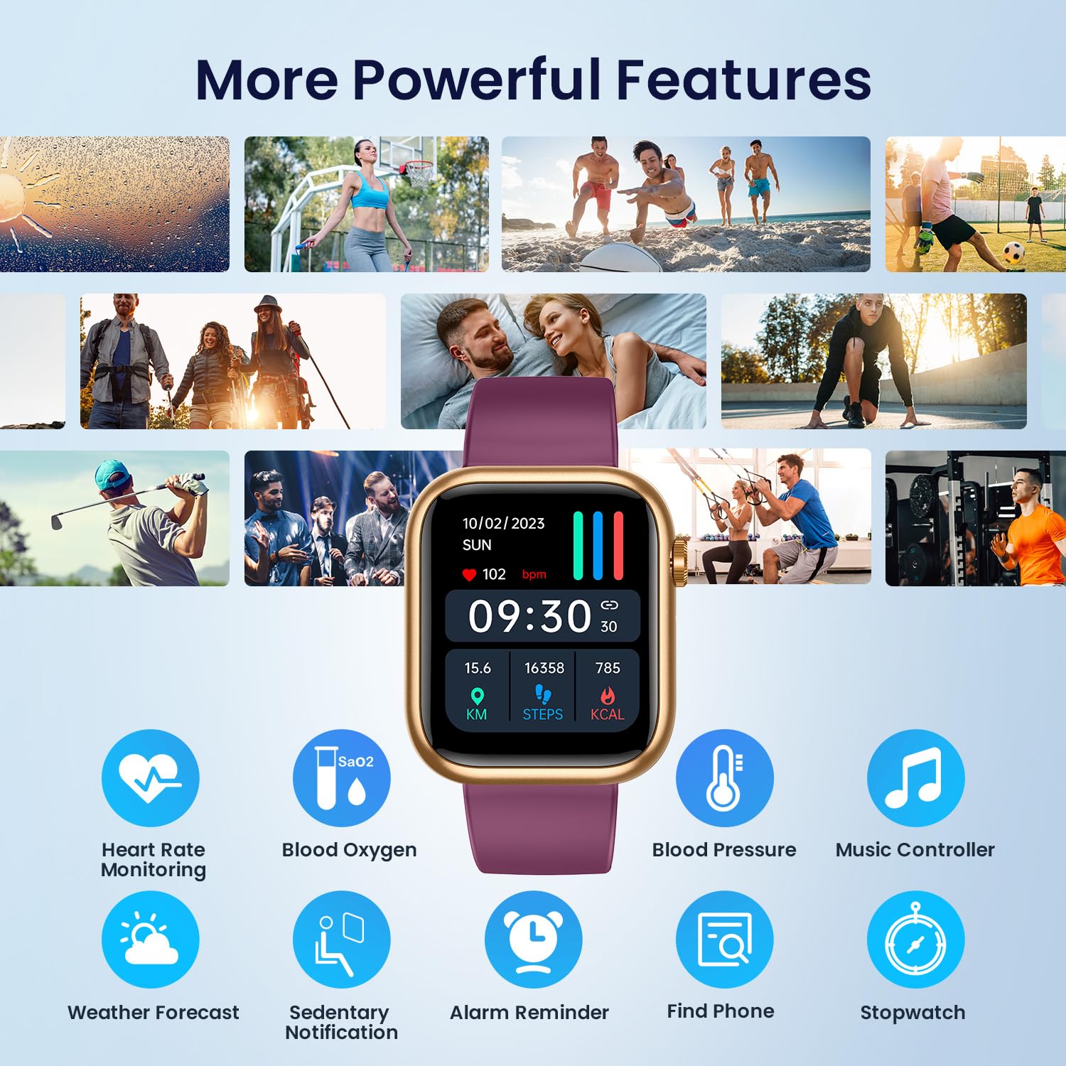 Smart Watch for Women - Fitness Tracker with Bluetooth Calling, Heart Rate Monitor & 123 Sport Modes | IP67 Waterproof Digital Watch Compatible with Android & iOS | Perfect for Running, Swimming & Daily Activity Tracking
