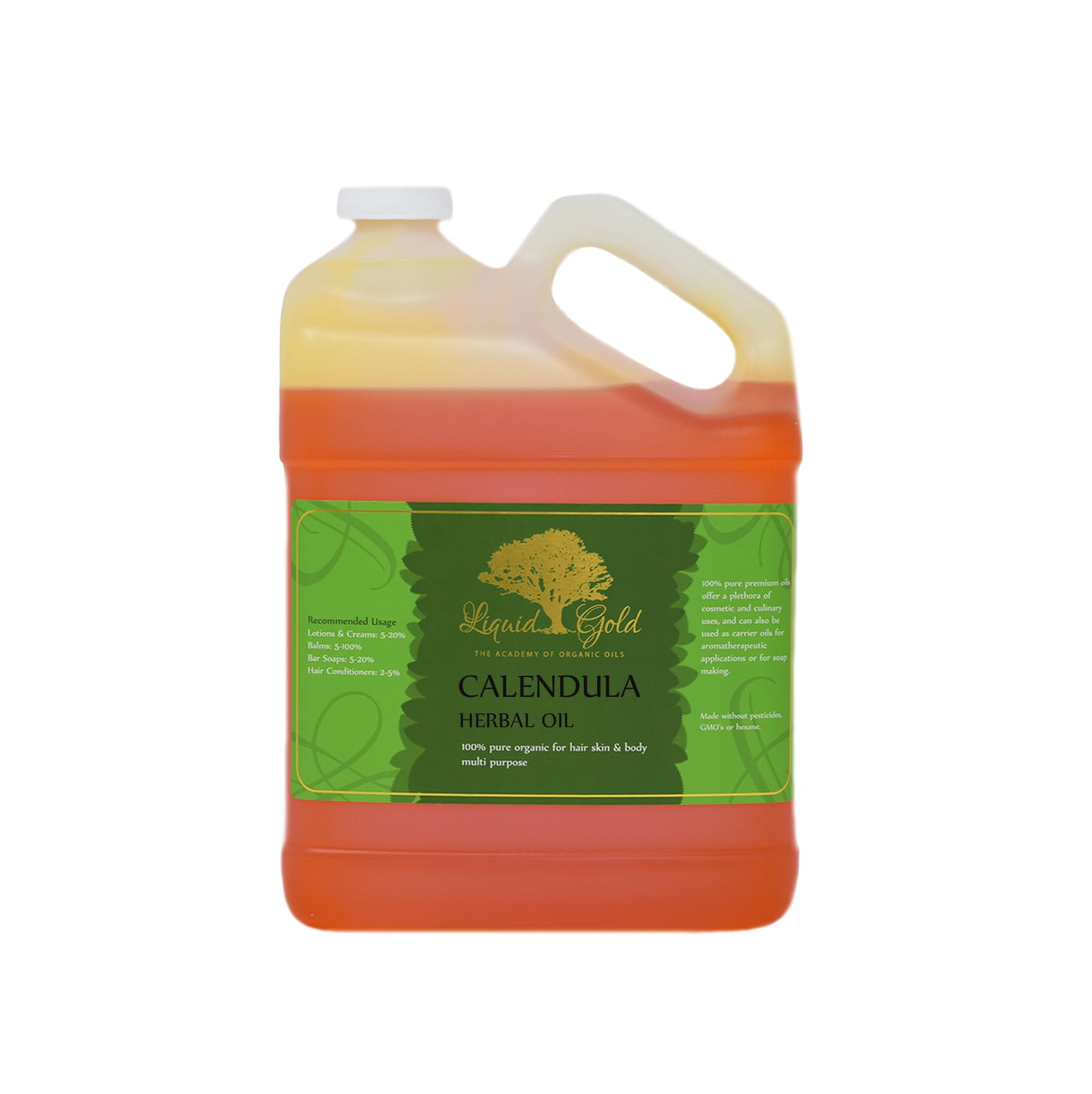 1 Gallon Organic Calendula Infused Oil - 100% Pure Natural for Skin, Hair & Body Care - Perfect for Massage, Aromatherapy & DIY Beauty Products