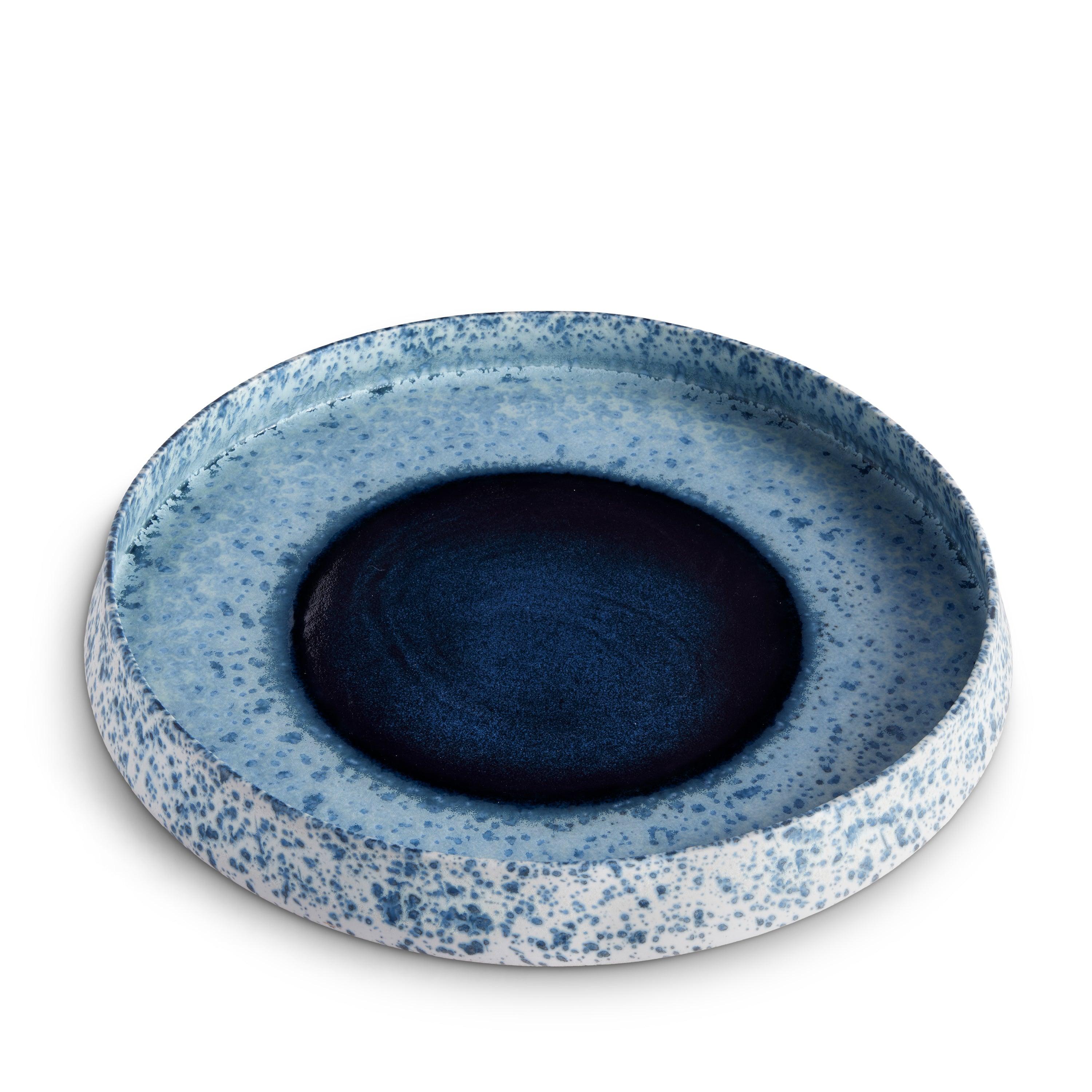 Terra Round Platter - Large Indigo Ceramic Serving Dish for Dinner Parties, Entertaining & Home Decor