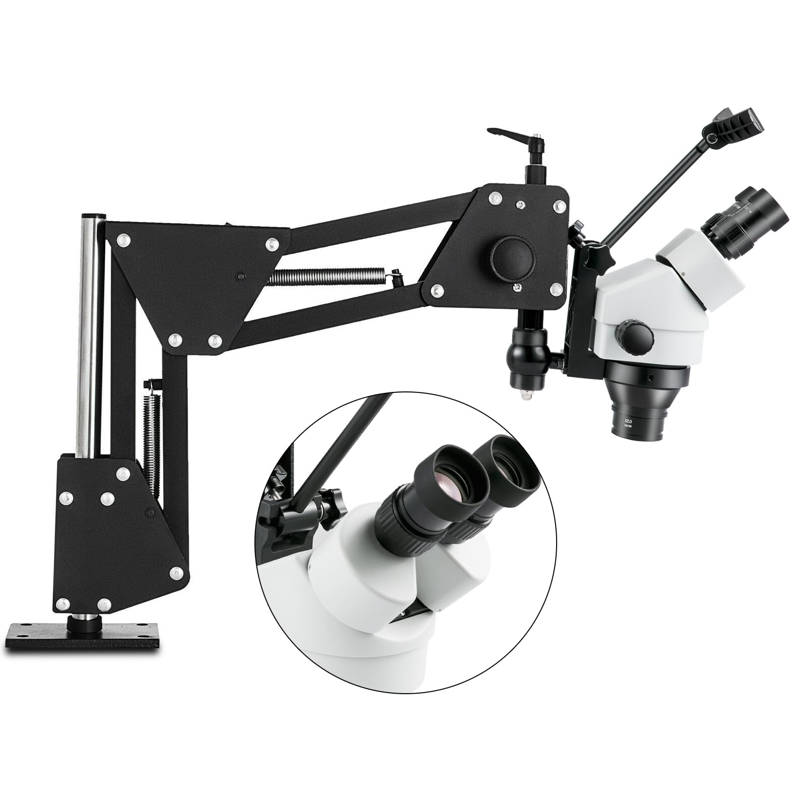 VEVOR 7X-45X Magnification Jewelry Microscope with Spring Bracket & Stand - Multi-Directional Inlaid Mirror for Gem Diamond Setting, Jewelry Making & Watch Repair | Professional Microscope for Jewelers, Watchmakers & Hobbyists
