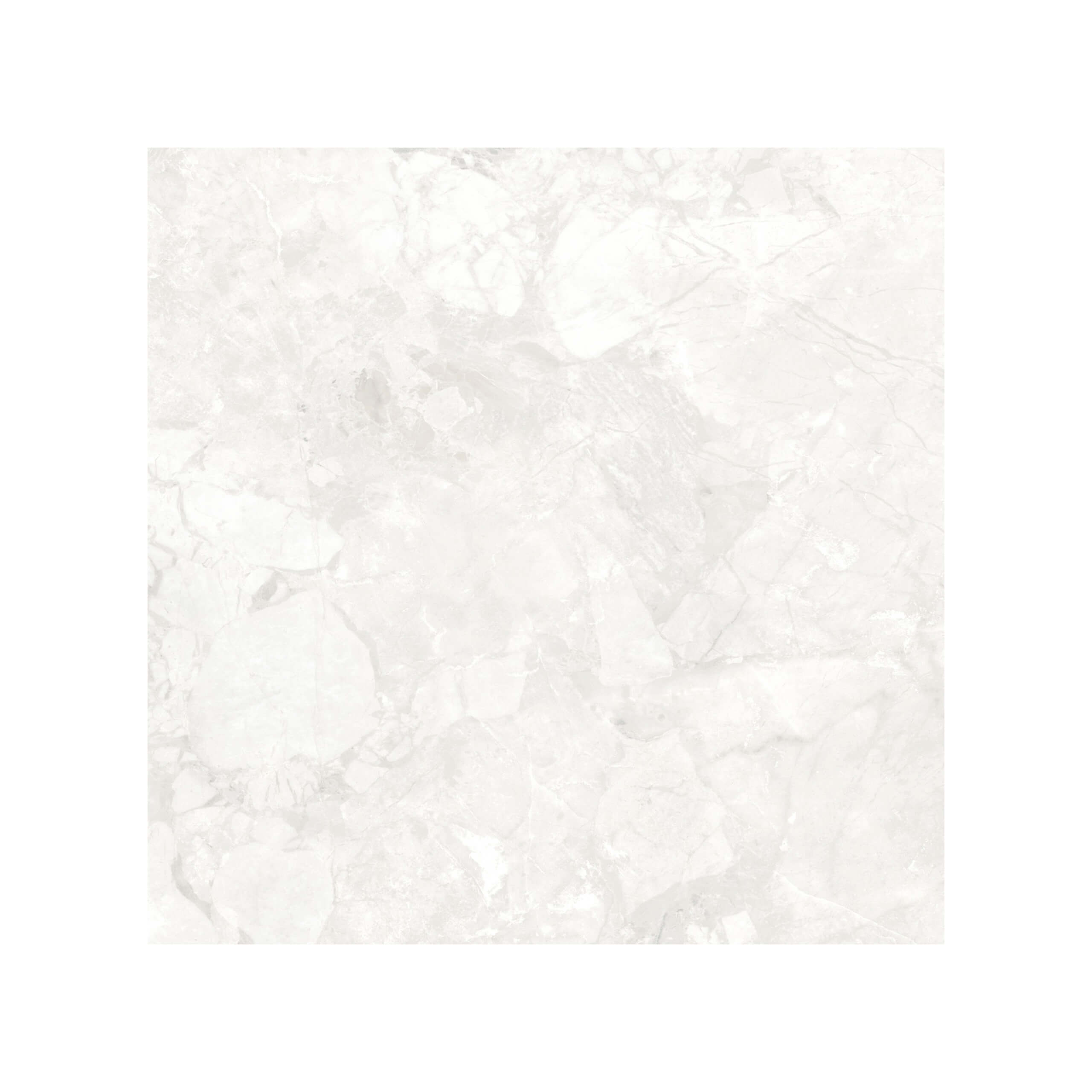 Emperial Stone 600x600mm Digital Printed Glazed Porcelain Tile - Ivory White Matte Finish for Bathroom, Kitchen & Living Room Flooring