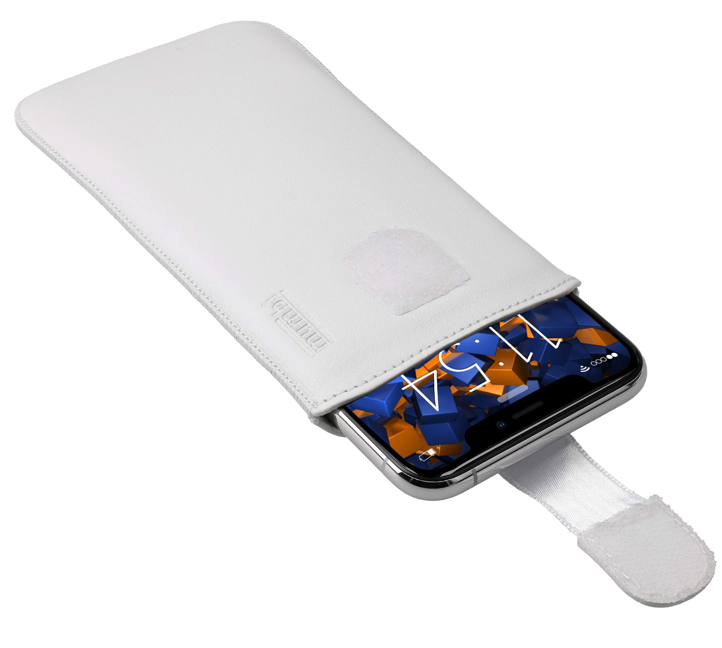 Premium Mumbi Genuine Leather Case for Apple iPhone 11 Pro Max - Slim Protective Cover with Soft Inner Lining (White) - Perfect for Business Professionals & Everyday Use