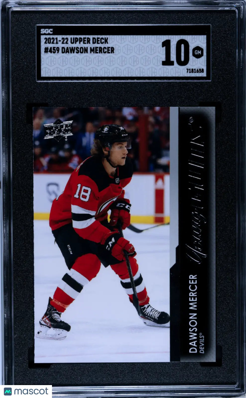 2021-22 Upper Deck Series 2 Hockey Dawson Mercer Young Guns SGC 10 Graded Rookie Card - Perfect for NHL Collectors, Sports Memorabilia Displays & Hockey Fan Gifts