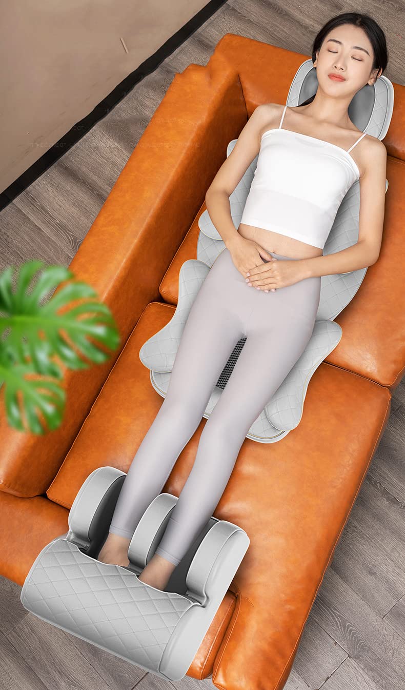 Shiatsu Massage Chair with Heat - 3D Kneading & Vibration Full Back Massager for Home and Office - Adjustable Compression Deep Tissue Therapy - Perfect for Stress Relief, Muscle Relaxation, and Post-Workout Recovery
