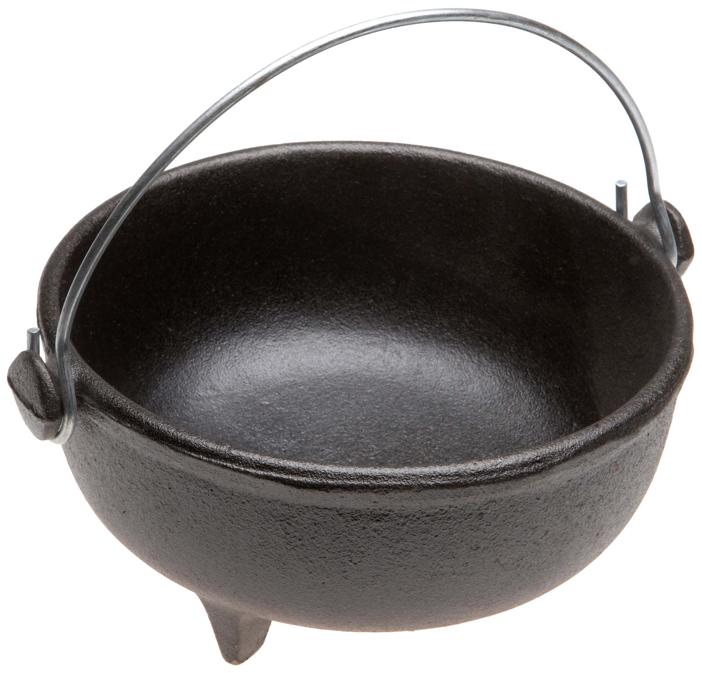 Old Mountain Pre-Seasoned Cast Iron Kettle - 6 Inch Diameter for Camping, Dutch Oven Cooking & Outdoor BBQ