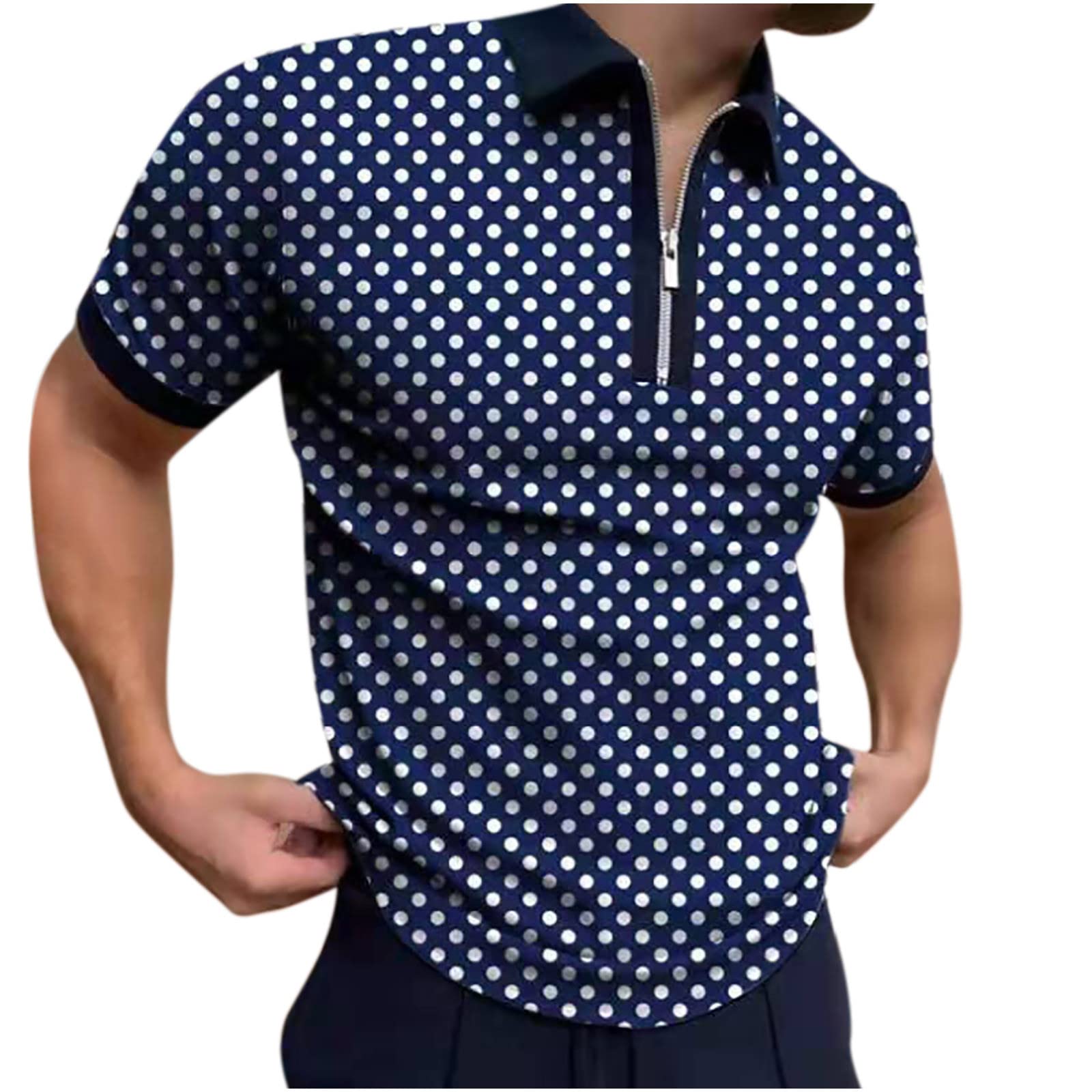 **Men's Performance Golf Shirt - Moisture Wicking Short Sleeve Lapel T-Shirt for Casual & Summer Wear - Ideal for Golf, Bowling & Outdoor Activities**