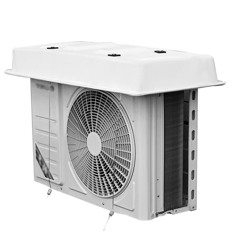 Heavy Duty PVC Outdoor Air Conditioner Cover - Weatherproof Rain Protection for 1/1.5/2/3P AC Units (95x43cm, White) - Easy Installation & Durable Home Use for All Seasons
