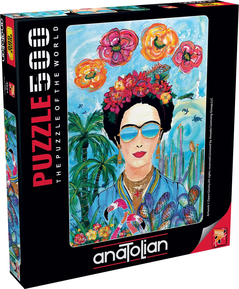 500 Piece Frida Kahlo Jigsaw Puzzle - Anatolian Puzzle #3624 | Art-Themed Brain Teaser for Adults & Teens | Perfect for Family Game Night & Home Decor