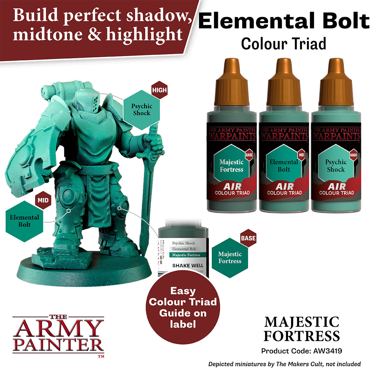 Warpaints Air: Majestic Fortress - Premium Fantasy Miniature Paint Set for Tabletop Gaming & Warhammer 40K - Perfect for Miniature Painting, Wargaming, and D&D Campaigns