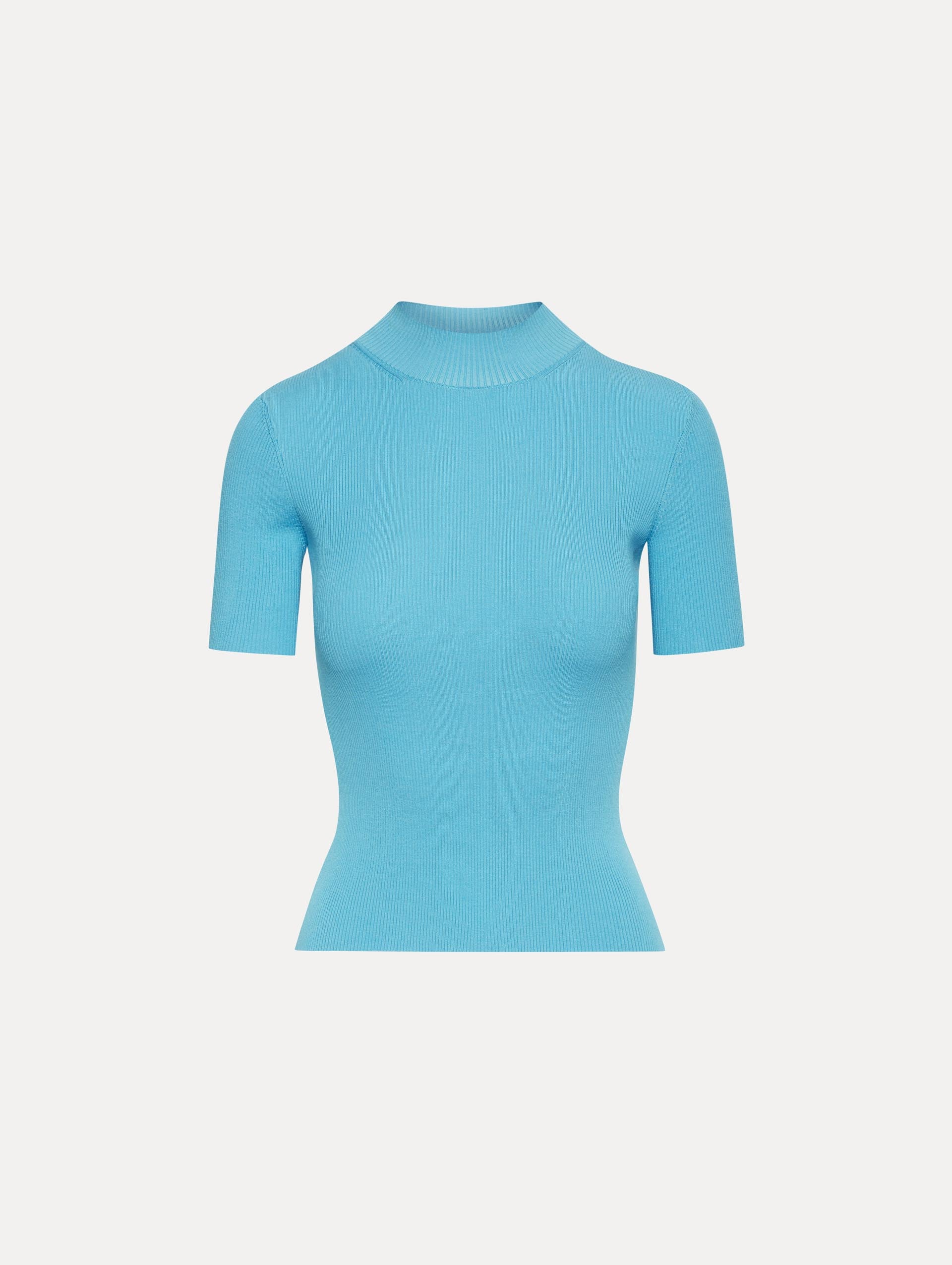 Women's Short Sleeve Mock Neck Ribbed Pullover Sweater - Casual Stretch Knit Top for Everyday Wear, Work & Date Nights