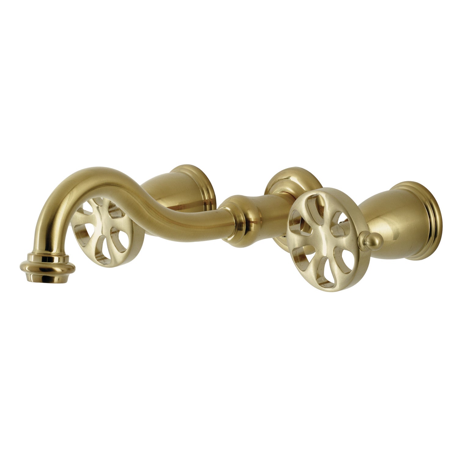 Belknap KS3027RX Brushed Brass Roman Tub Faucet - 2 Handle 3 Hole Wall Mount Bathroom Faucet for Luxury Bathtub & Spa Relaxation