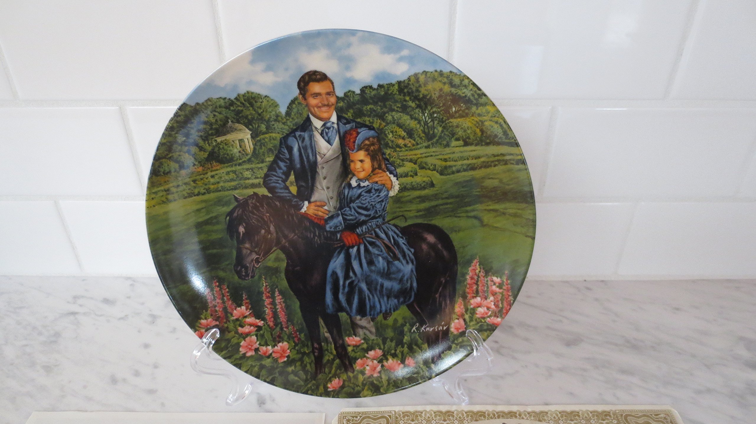 Vintage 1985 Gone With The Wind Collector Plate #8 of 9 - Bonnie & Rhett by Knowles | Limited Edition Porcelain Plate for Movie Memorabilia Collectors & Home Decor