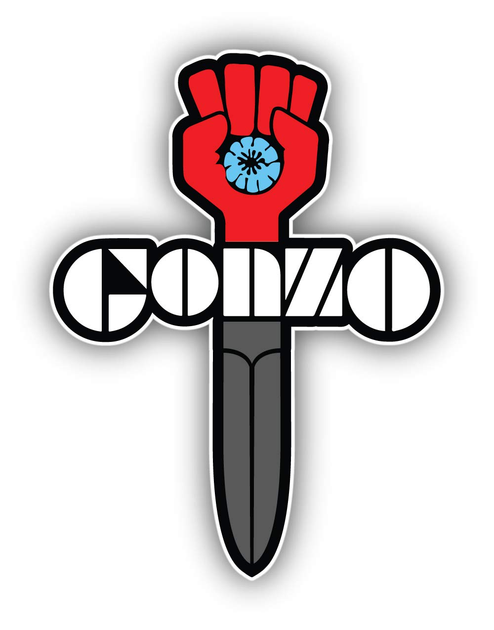Gonzo Fist Vinyl Sticker Decal - Waterproof, Durable Decal for Laptops, Cars, Motorcycles & DIY Projects - Perfect for Political Satire Fans & Hunter S. Thompson Enthusiasts