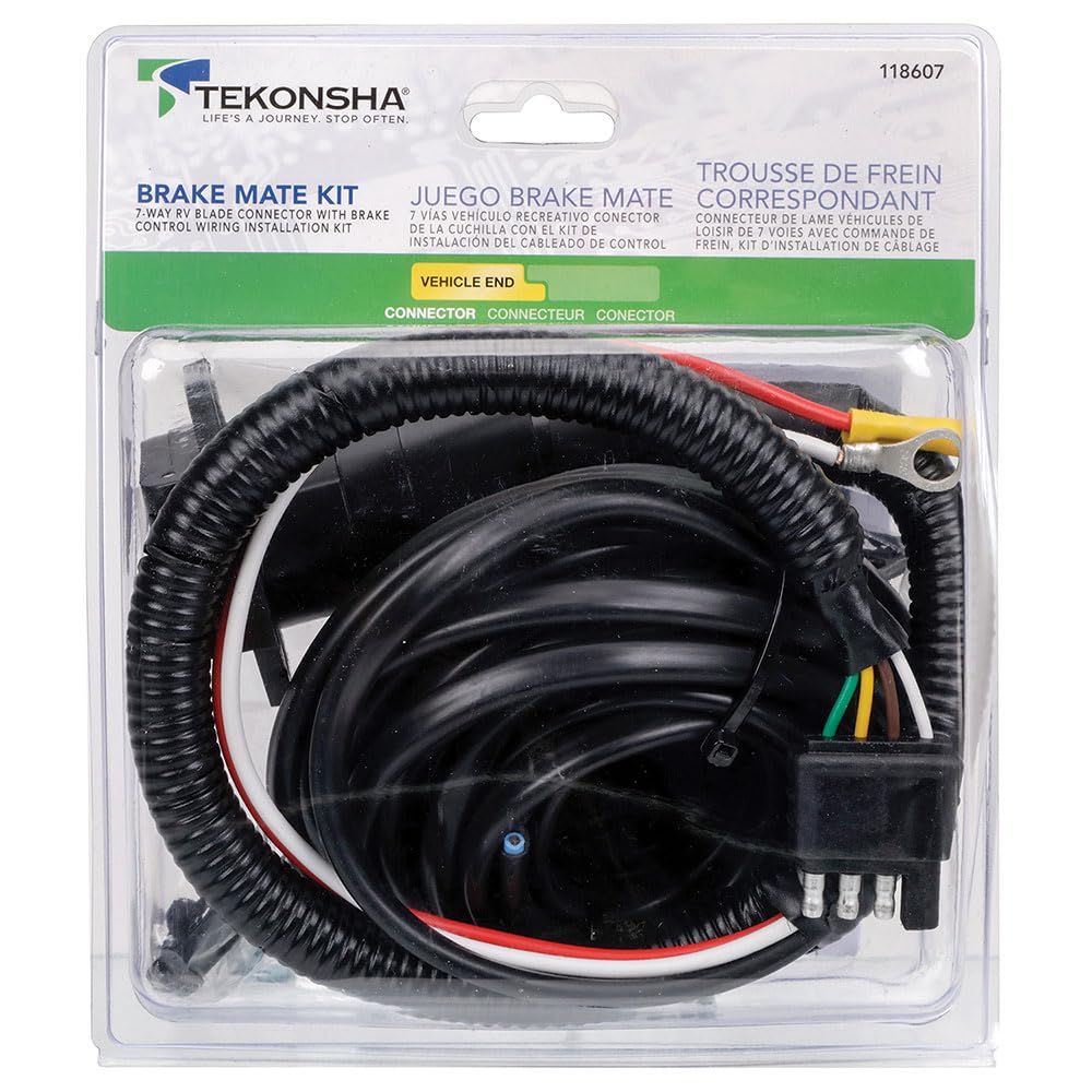 TEKONSHA 118607 Brake Mate Trailer Brake Controller Installation Kit - 7-Way Flat Connector for Vehicle End | Easy Setup for RV, Boat & Utility Trailers | Towing Safety Accessories