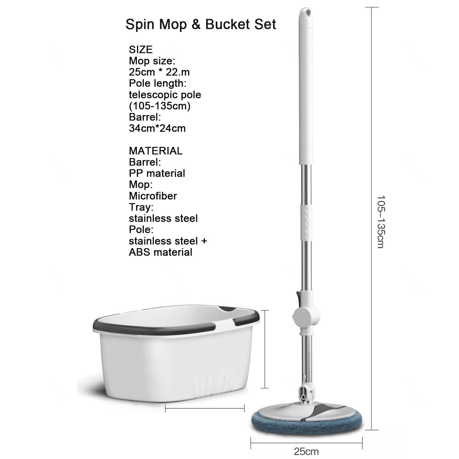 Self Cleaning Spin Mop and Bucket Set with 6 Microfiber Pads - 53