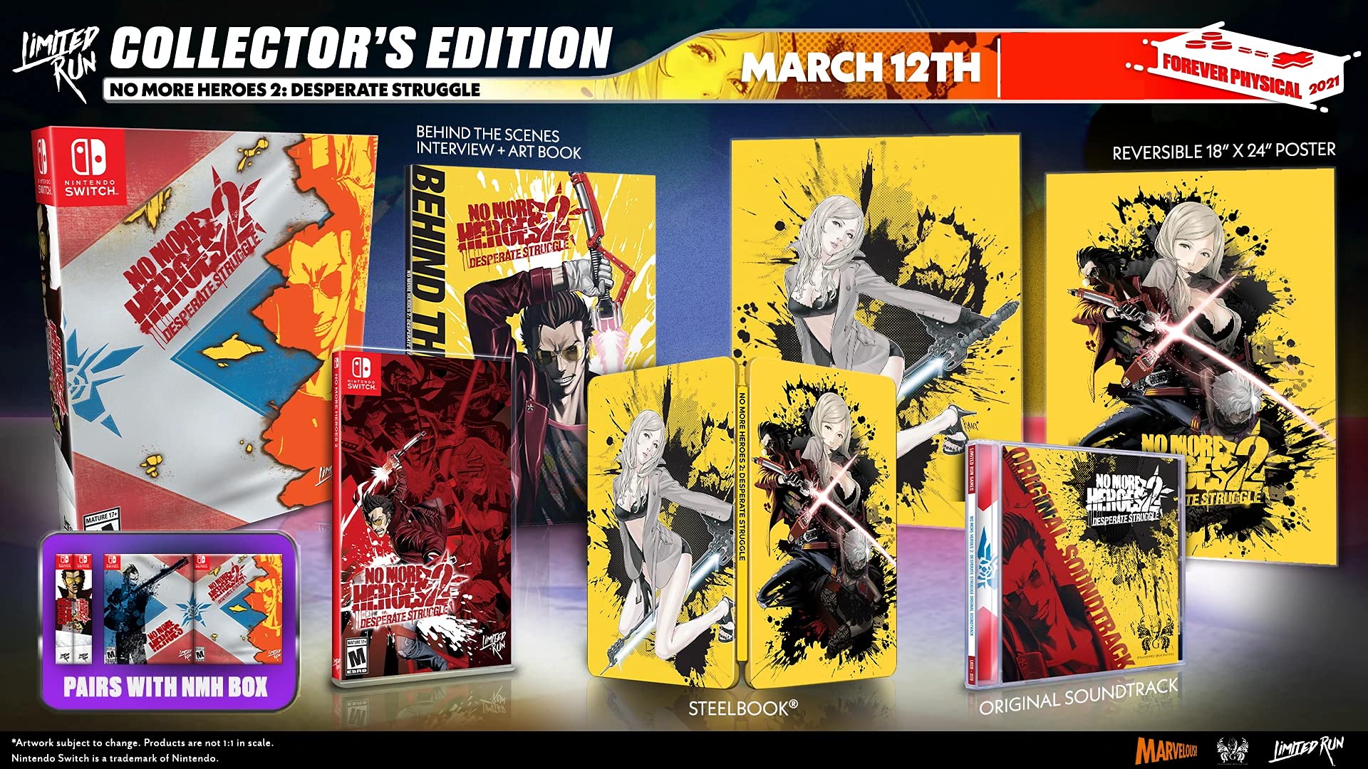 No More Heroes 2: Desperate Struggle Collector's Edition - Limited Run #100 for Nintendo Switch - Exclusive Action Game for Hardcore Fans & Gaming Collectors