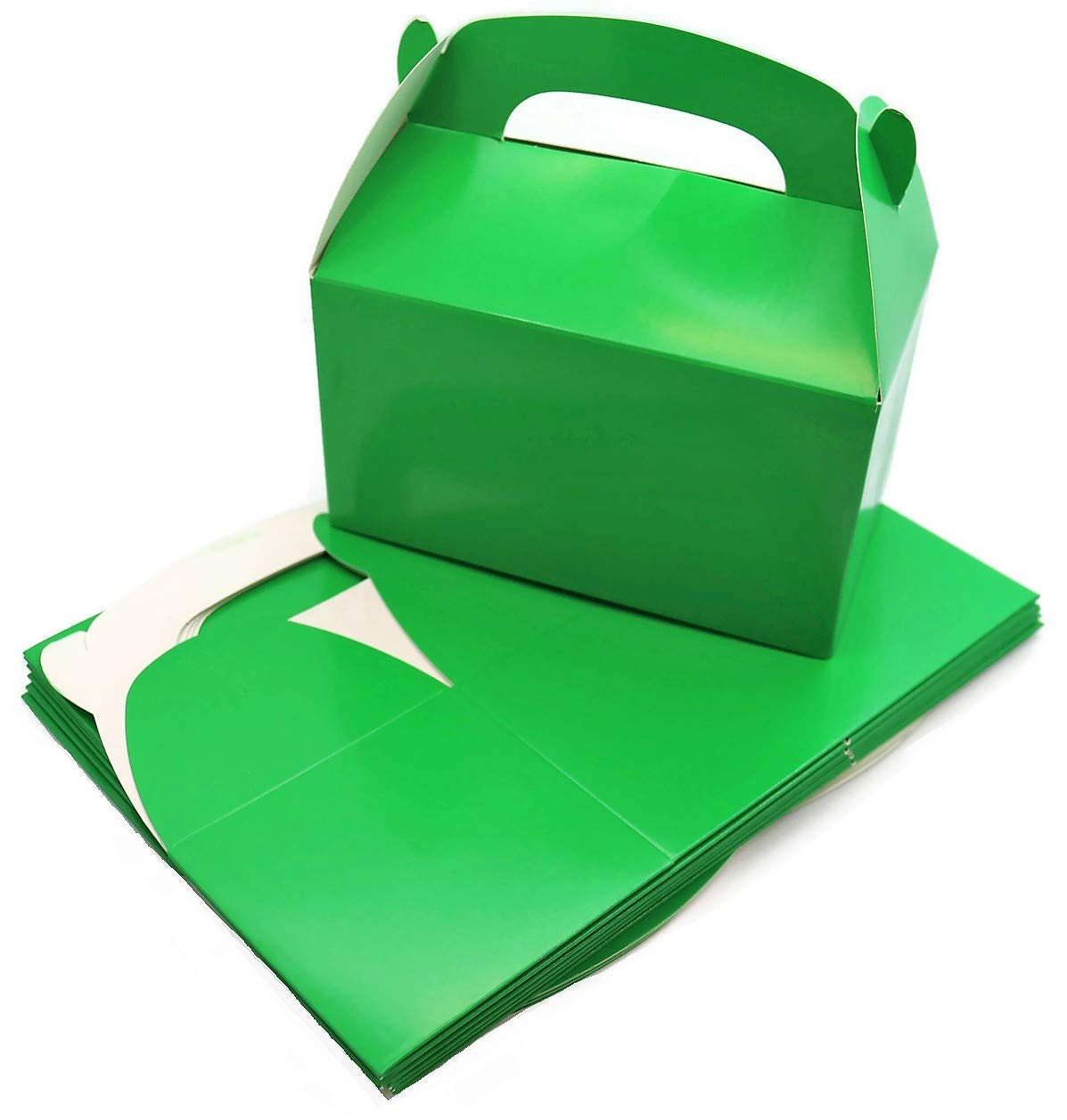 Zugar Land Green Treat Favor Boxes (12 Pack) - Eco-Friendly Paper Gift Boxes for Candy, Lollipops & Party Favors - Perfect for Birthday Parties, Baby Showers & Wedding Celebrations