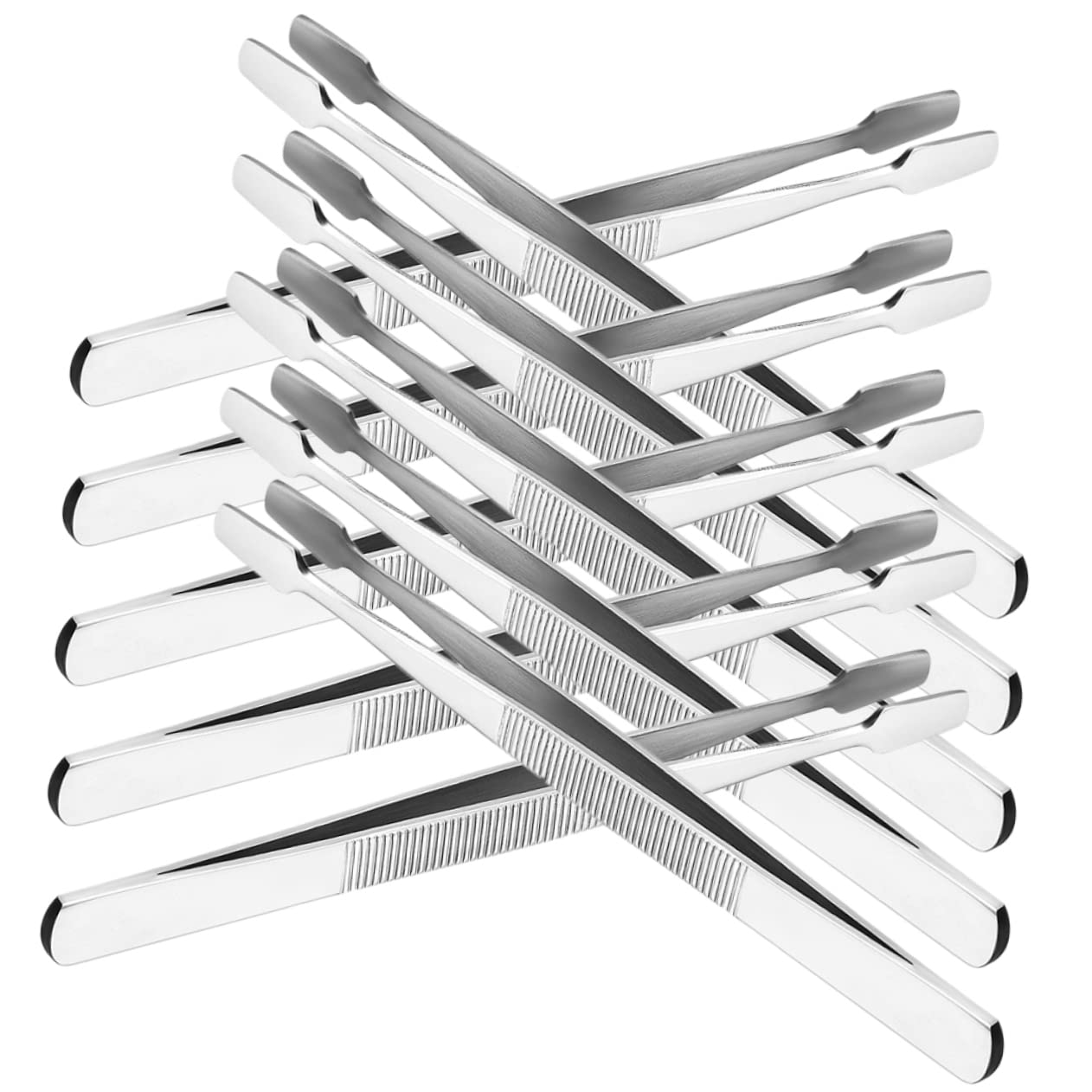 FRCOLOR 10Pcs Professional Eyelash Extension Tweezers Set - Precision Lash & Photo Stamp Tweezers for Makeup Artists & Beauty Salon Use - Perfect for Eyelash Extensions, Makeup Application & Crafting