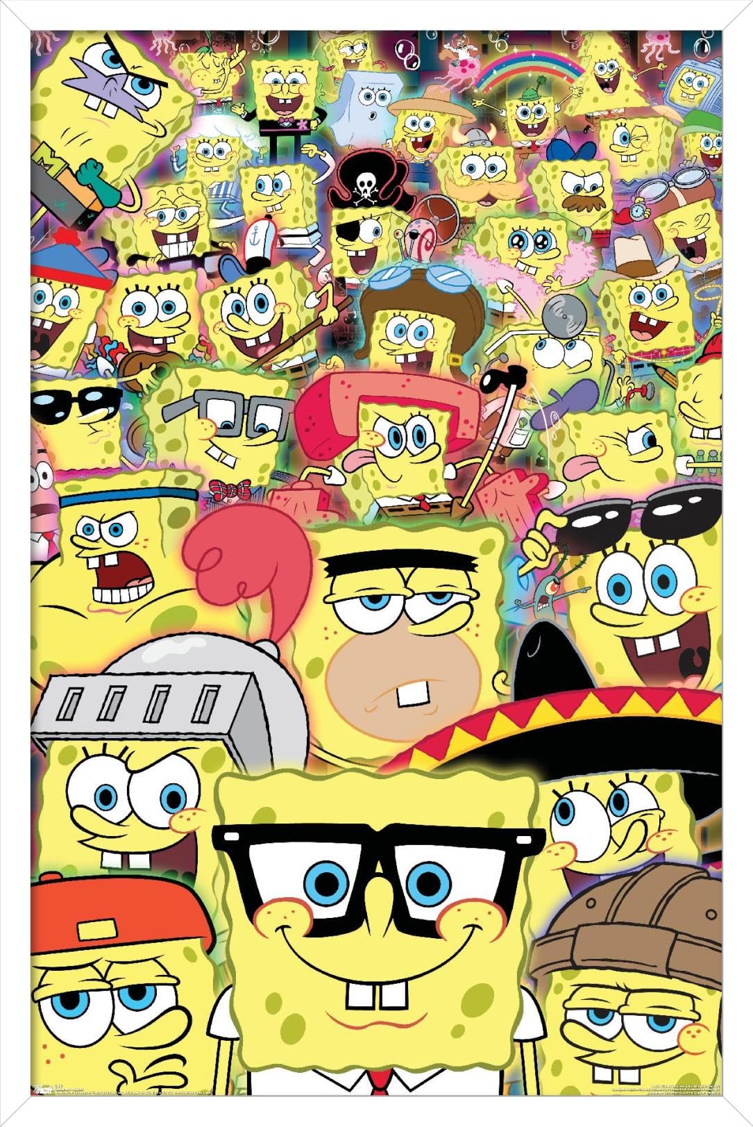 Trends International Nickelodeon SpongeBob SquarePants Disguise Wall Poster - 14.725 x 22.375 Inches, White Framed Version - Perfect for Kids' Room Decor, Classroom, or Office Space