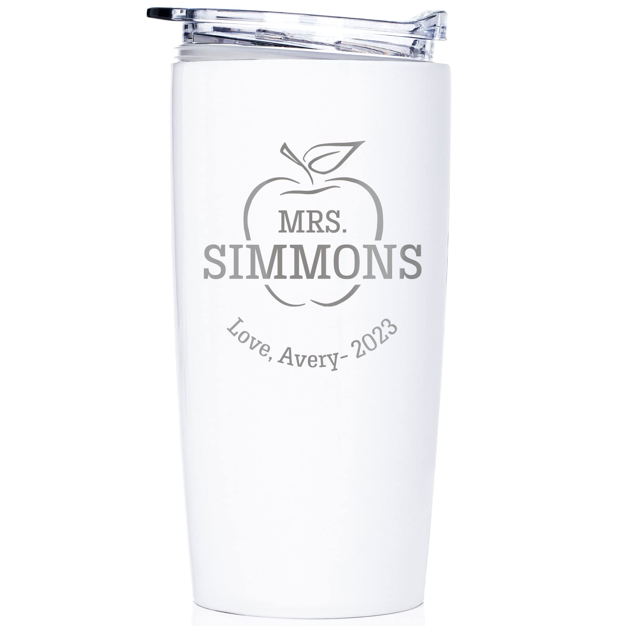 Personalized Teacher Tumbler - 20oz Engraved Coffee Mug for Women | Teacher Appreciation & End of Year Gifts | Perfect for Classroom & Travel