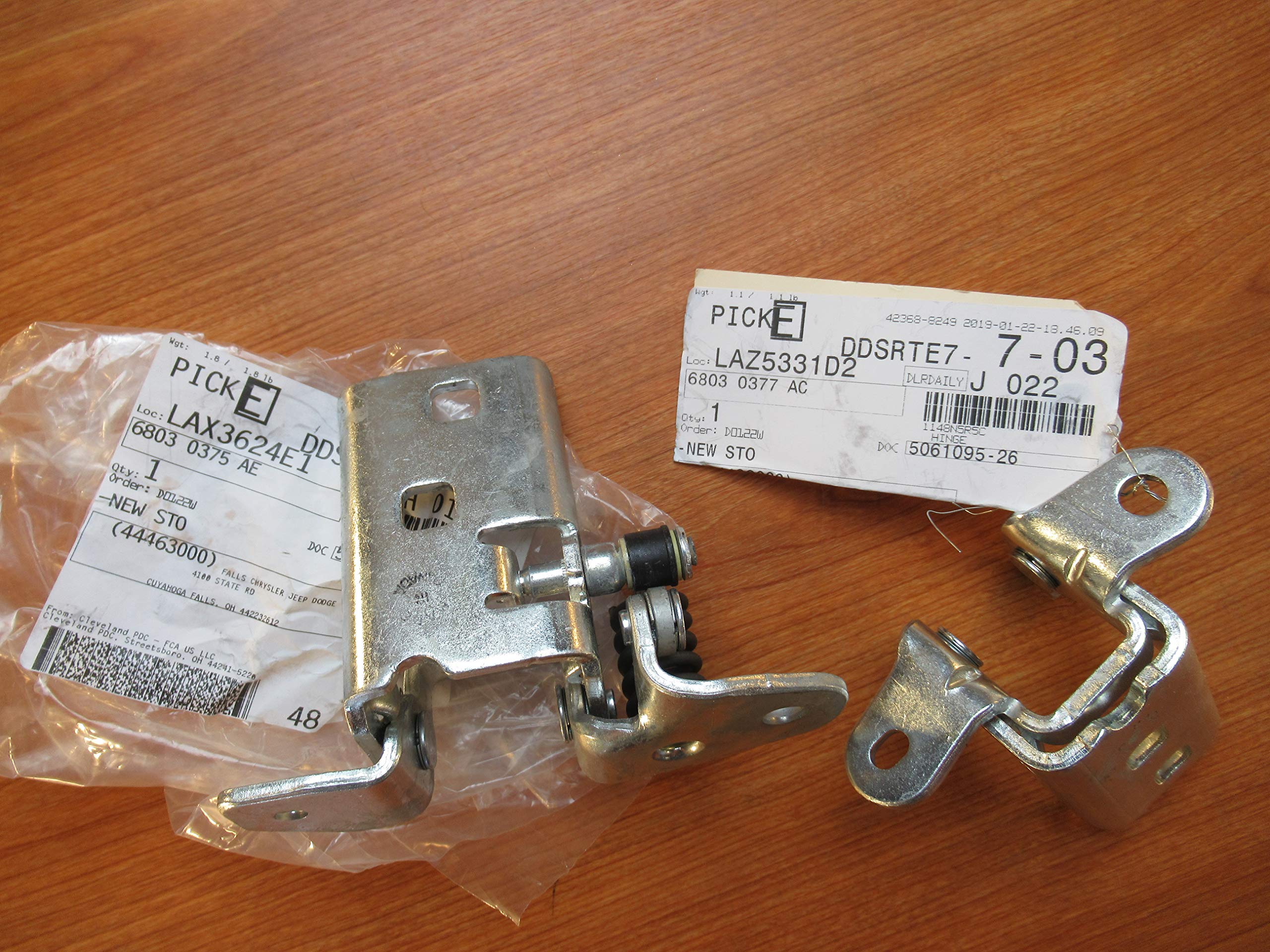 Original Dodge Grand Caravan Driver Side Upper & Lower Door Hinges - Mopar OEM Replacement Parts - Perfect for Door Repair & Maintenance